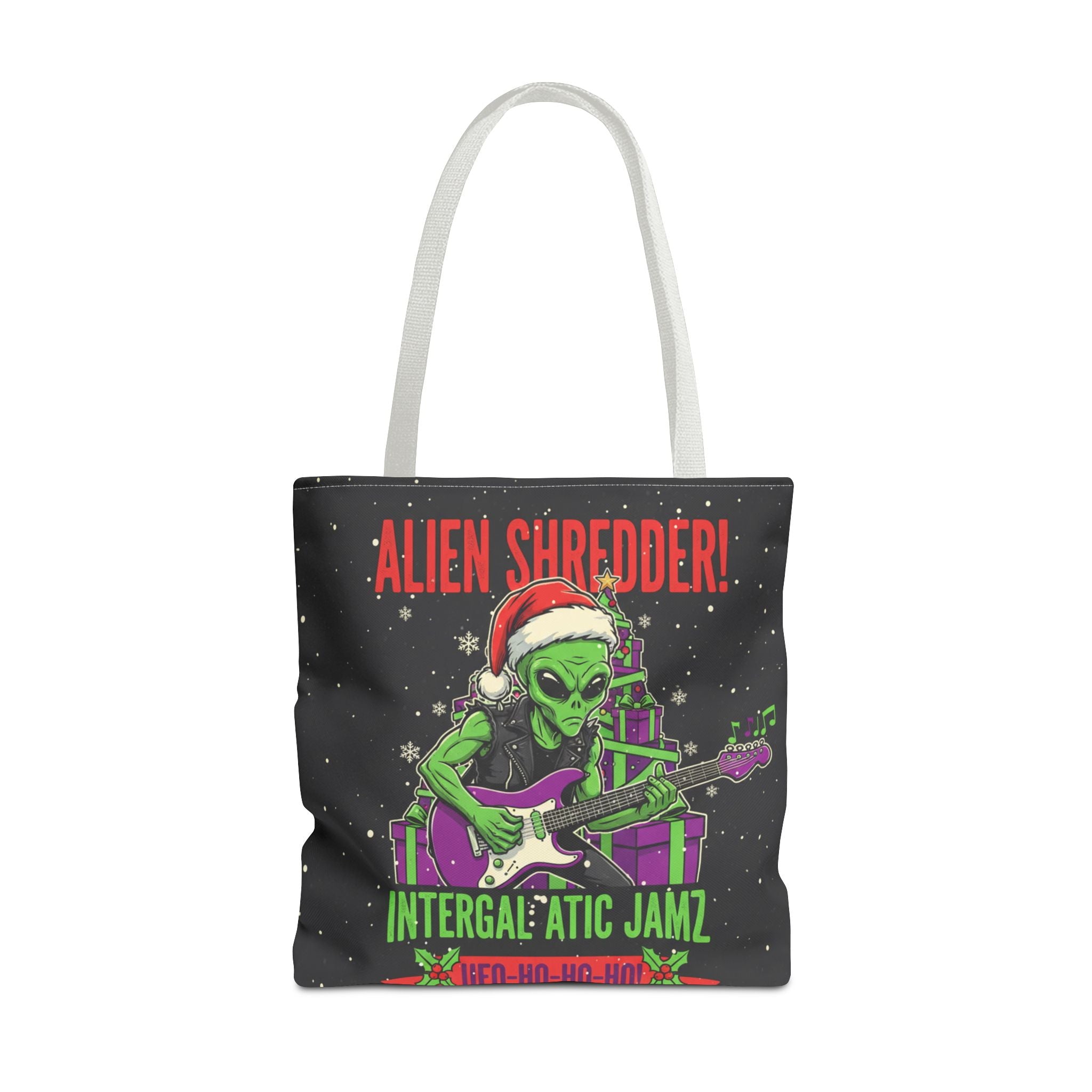 Alien Shredder Tote Bag — Intergalactic Jamz Christmas Guitar Gift