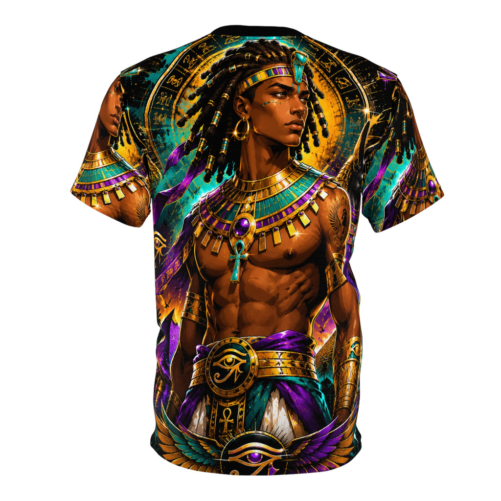 Egyptian King Ankh Graphic Tee lifestyle shot — cosmic streetwear apparel by JR Vortex