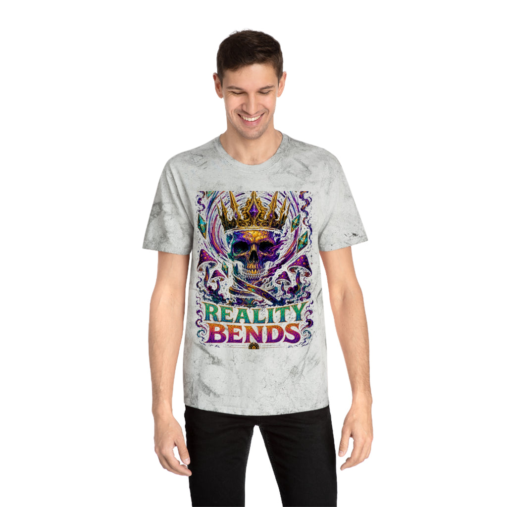 Reality Bends Skull Tee — Psychedelic Tie-Dye Graphic T-Shirt