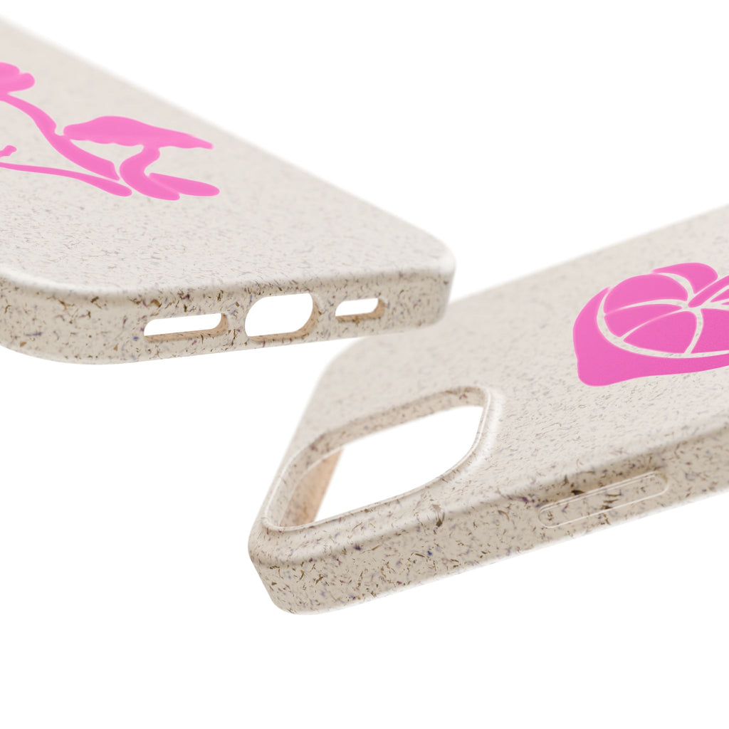 Eco-Friendly Phone Case with Pink Mushroom Design, Biodegradable Phone Cover, Sustainable Gift for Nature Lovers, Earth Day Gift, Cute Phone