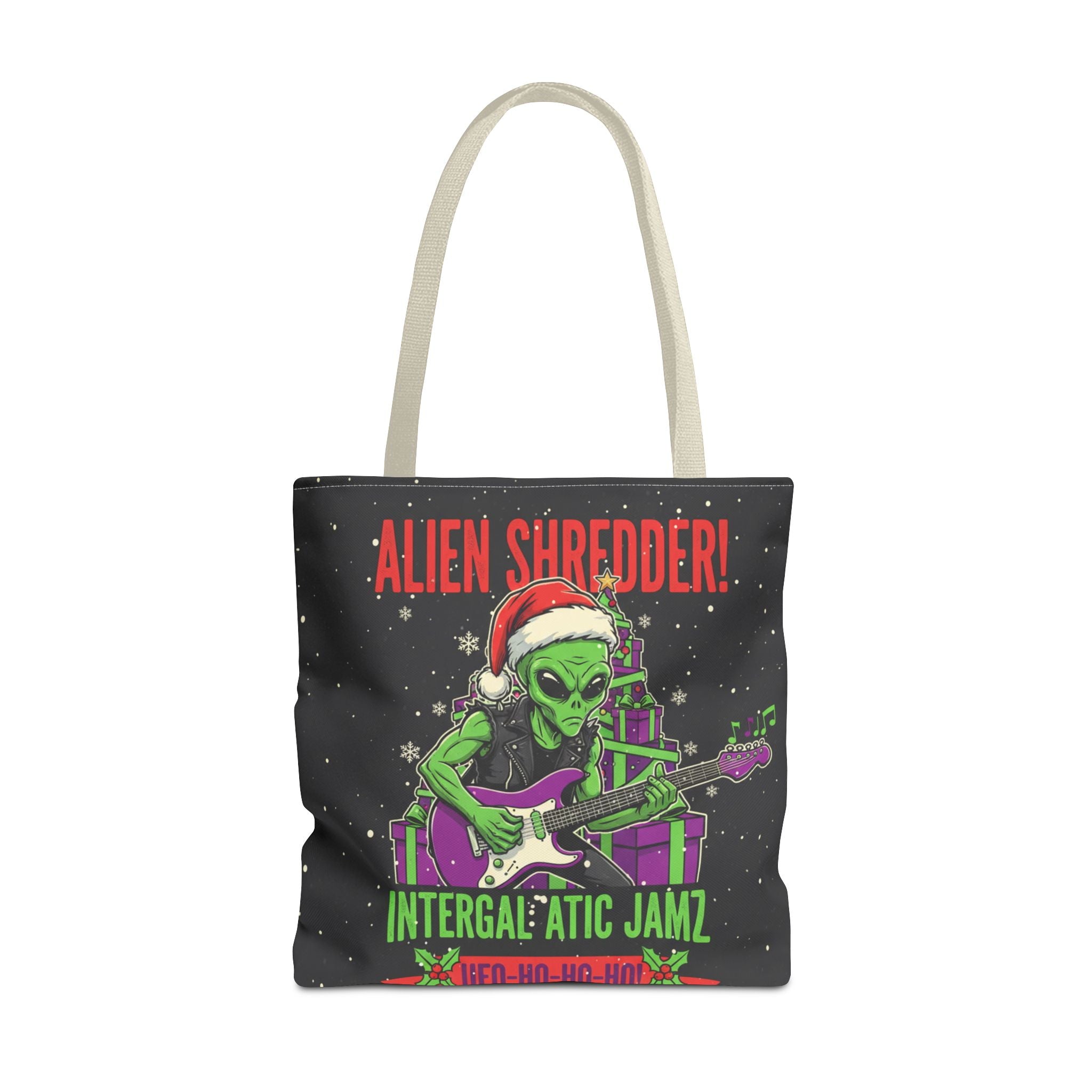 Alien Shredder Tote Bag — Intergalactic Jamz Christmas Guitar Gift