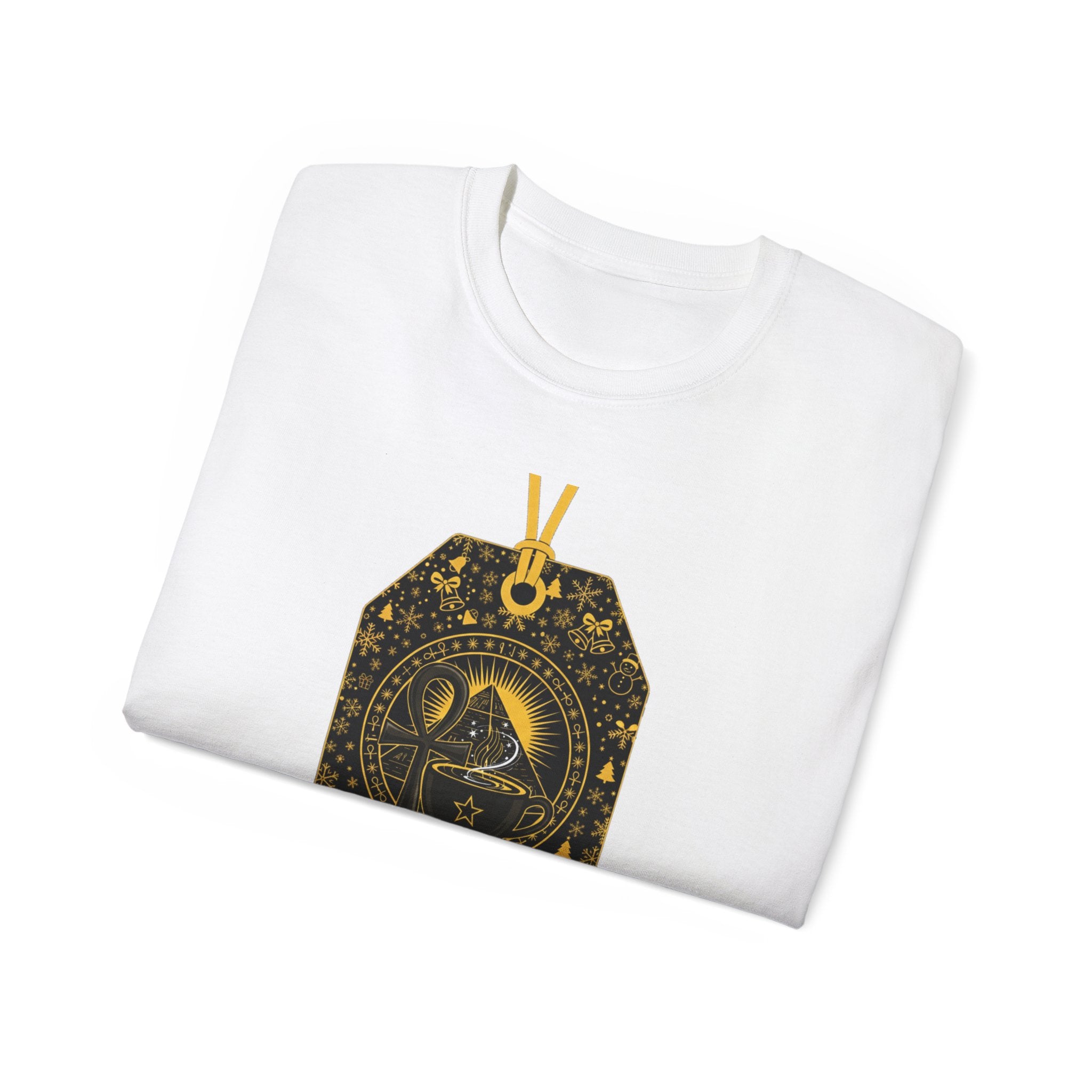 Tea Tag Graphic Tee — "Good Morning & Coffee Time" Vintage Tea Bag Design