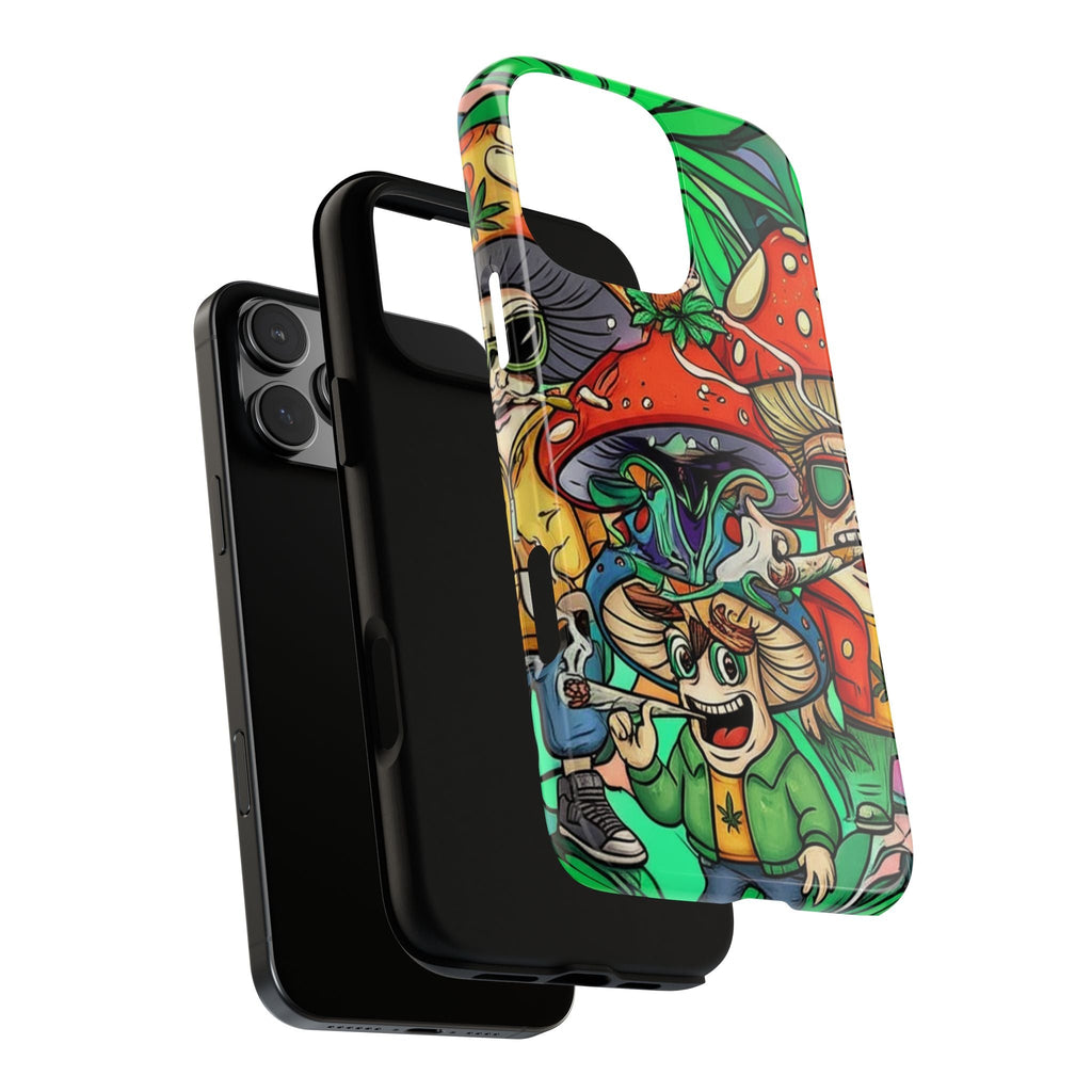 Vibrant Phone Case Featuring Funky Mushroom Art, Tough Cases, Trendy Accessories, Unique Gifts, Eclectic Style, Phone Protection Printify