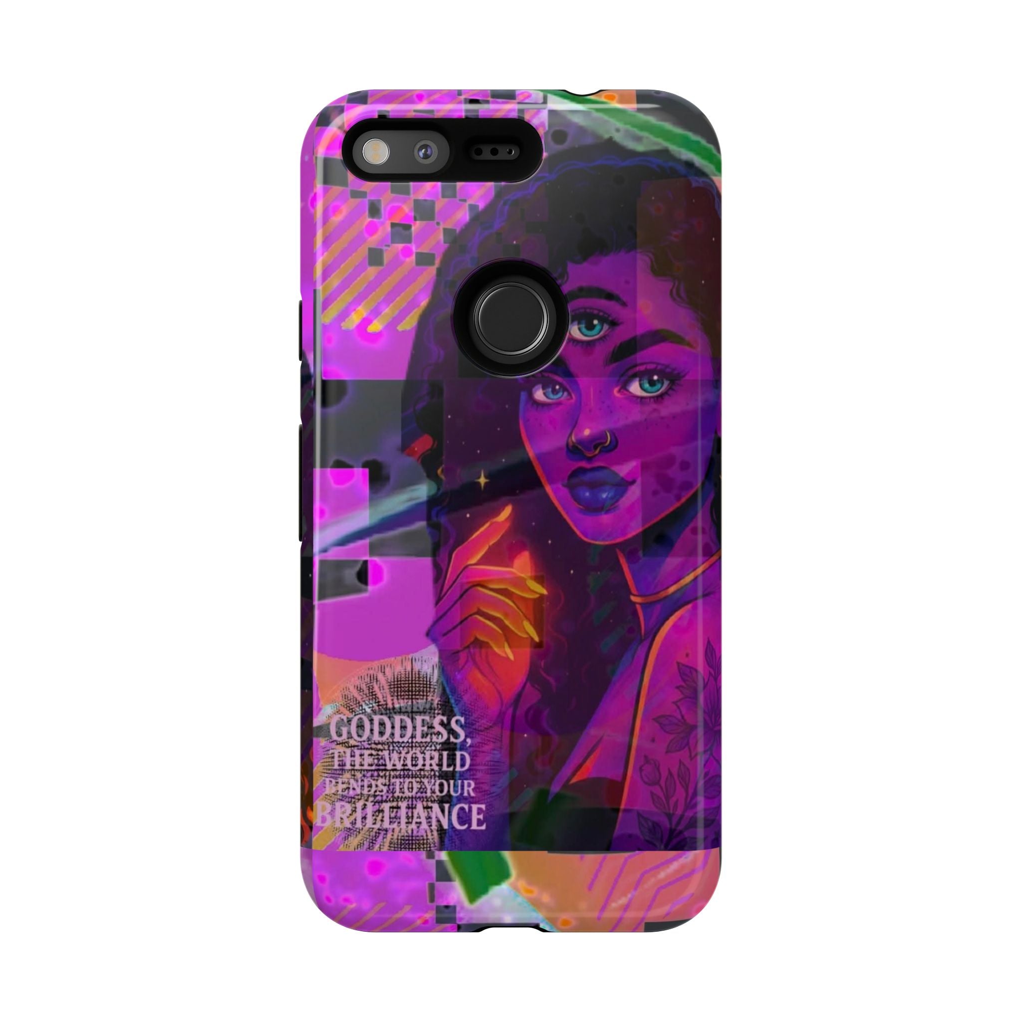 Third-Eye Goddess Phone Case — Neon Psychic Art iPhone Cover