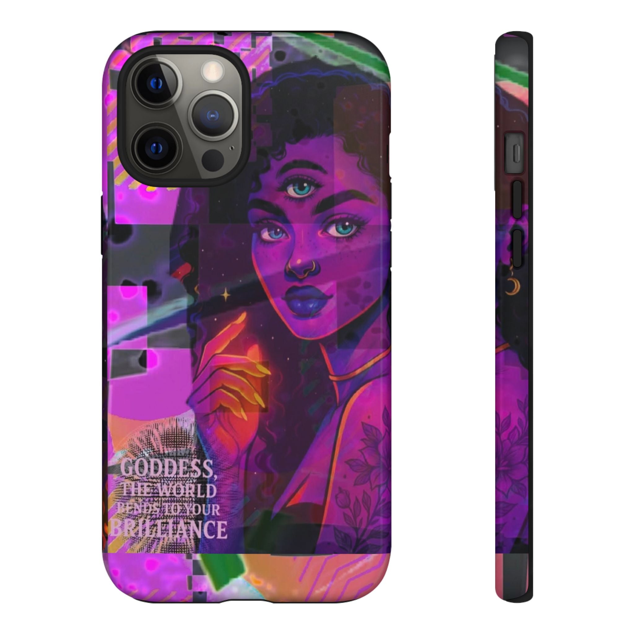 Third-Eye Goddess Phone Case — Neon Psychic Art iPhone Cover