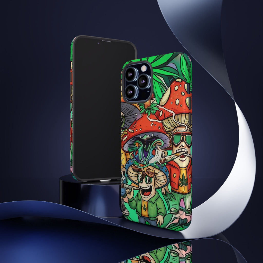 Vibrant Phone Case Featuring Funky Mushroom Art, Tough Cases, Trendy Accessories, Unique Gifts, Eclectic Style, Phone Protection Printify