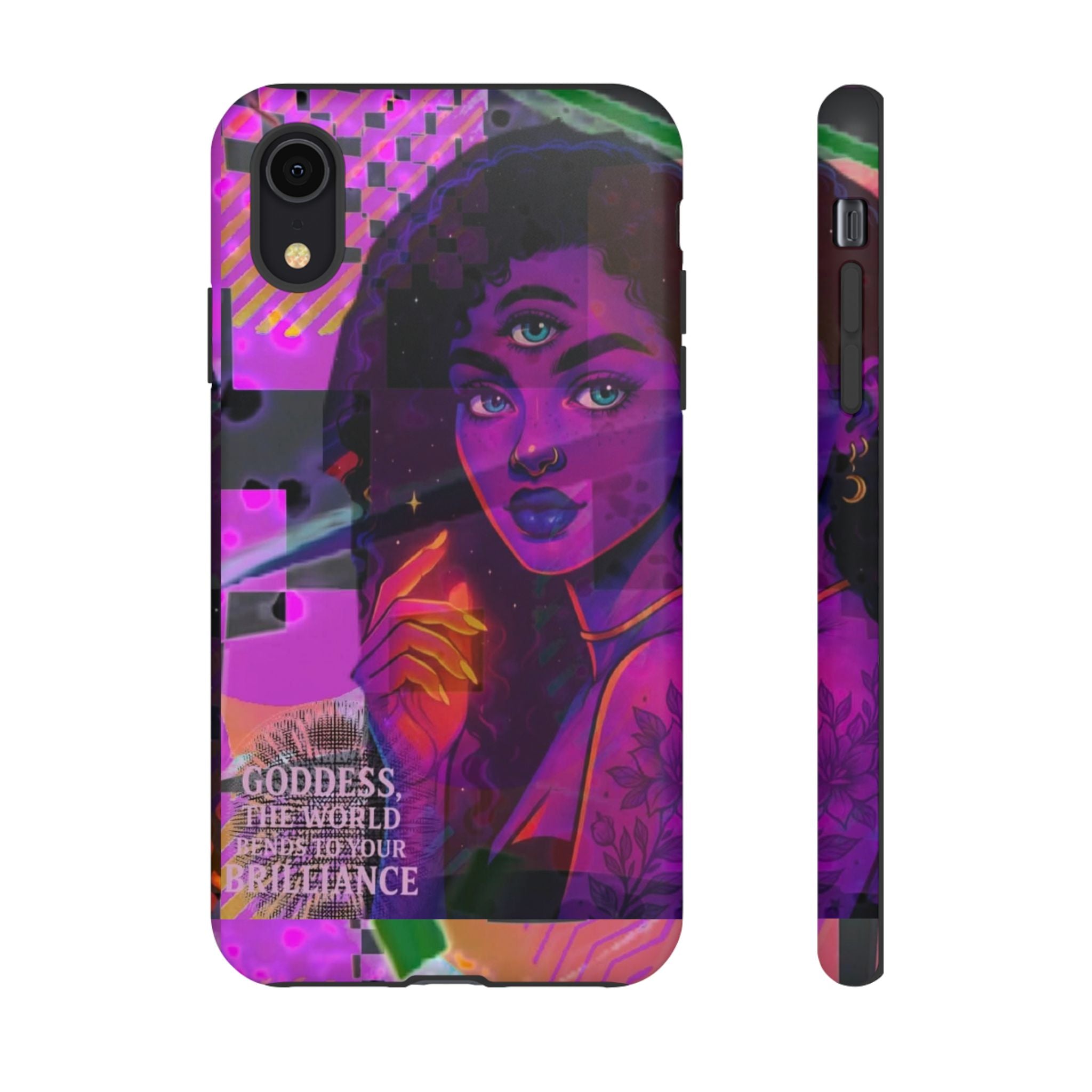 Third-Eye Goddess Phone Case — Neon Psychic Art iPhone Cover