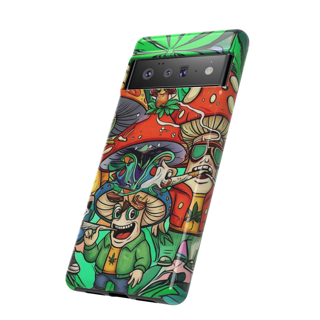 Vibrant Phone Case Featuring Funky Mushroom Art, Tough Cases, Trendy Accessories, Unique Gifts, Eclectic Style, Phone Protection Printify
