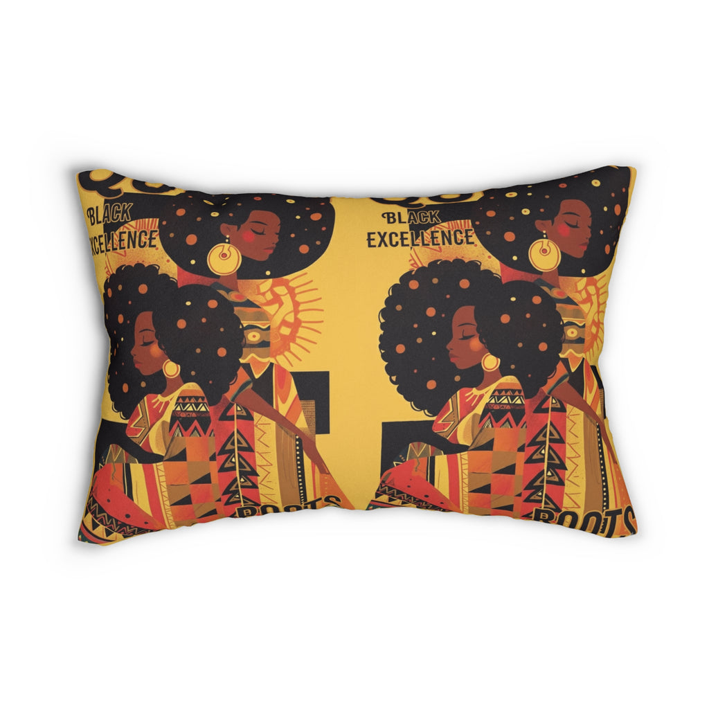 Afrocentric 'Black Excellence' Lumbar Pillow — Decorative Accent Cushion