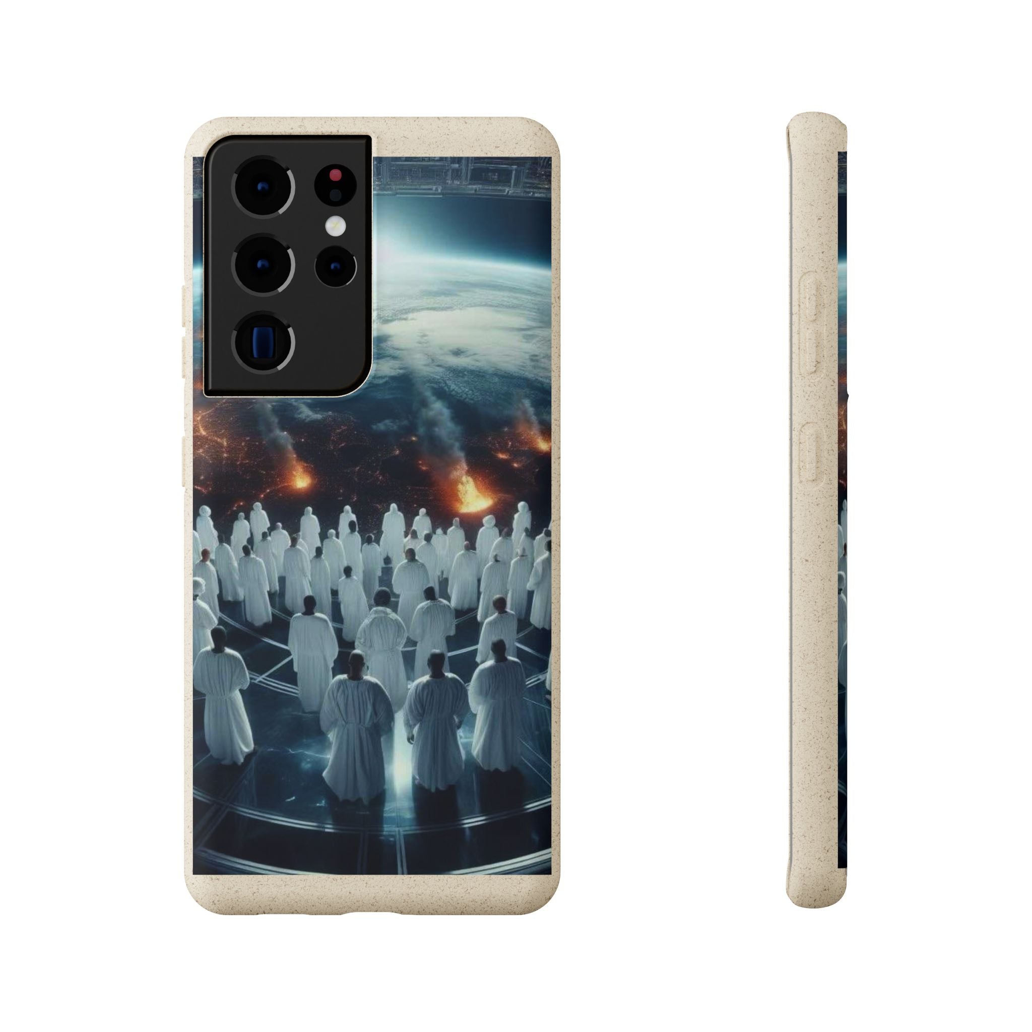 Galactic Gathering Biodegradable Phone Case - Eco-Friendly Cosmic Design