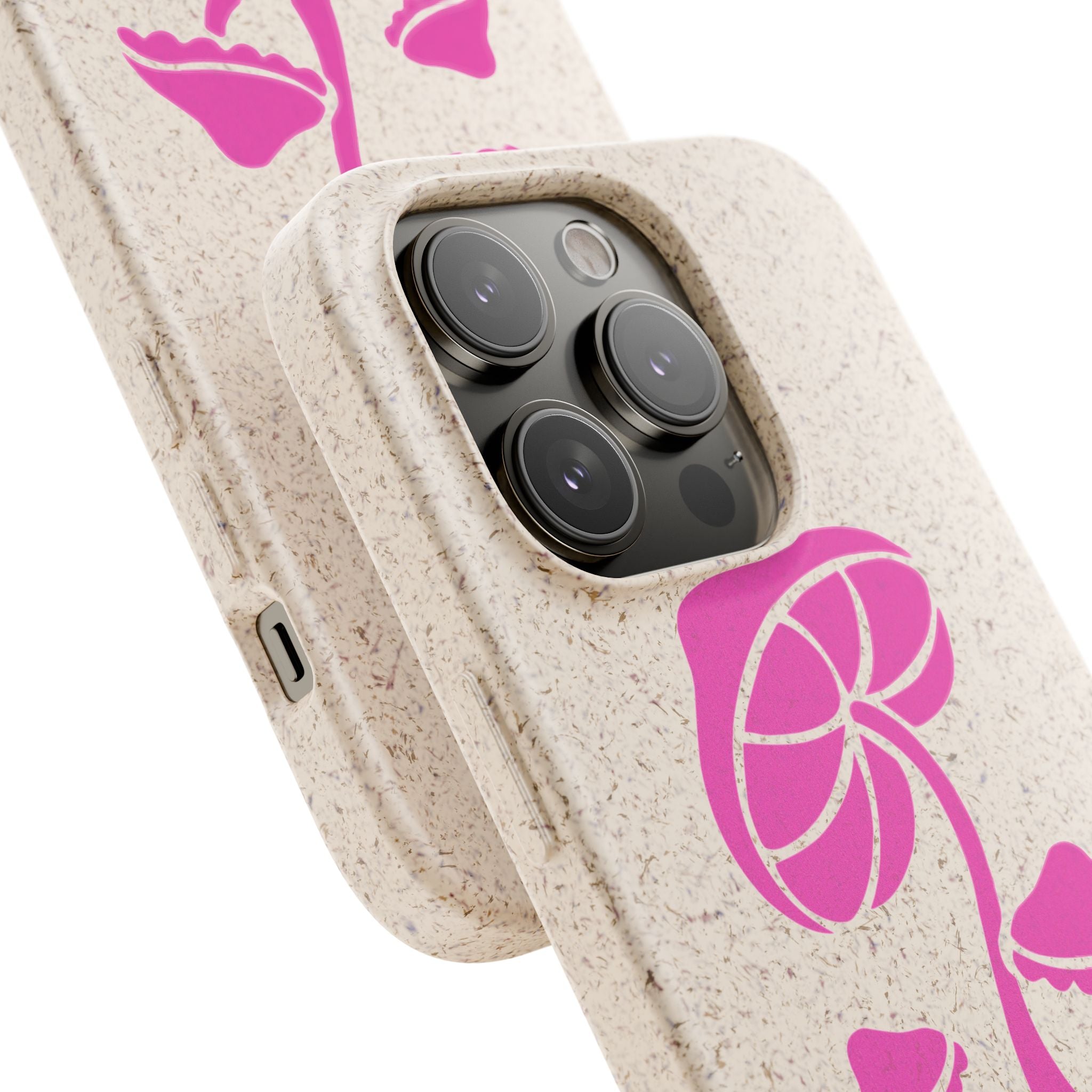 Eco-Friendly Phone Case with Pink Mushroom Design, Biodegradable Phone Cover, Sustainable Gift for Nature Lovers, Earth Day Gift, Cute Phone