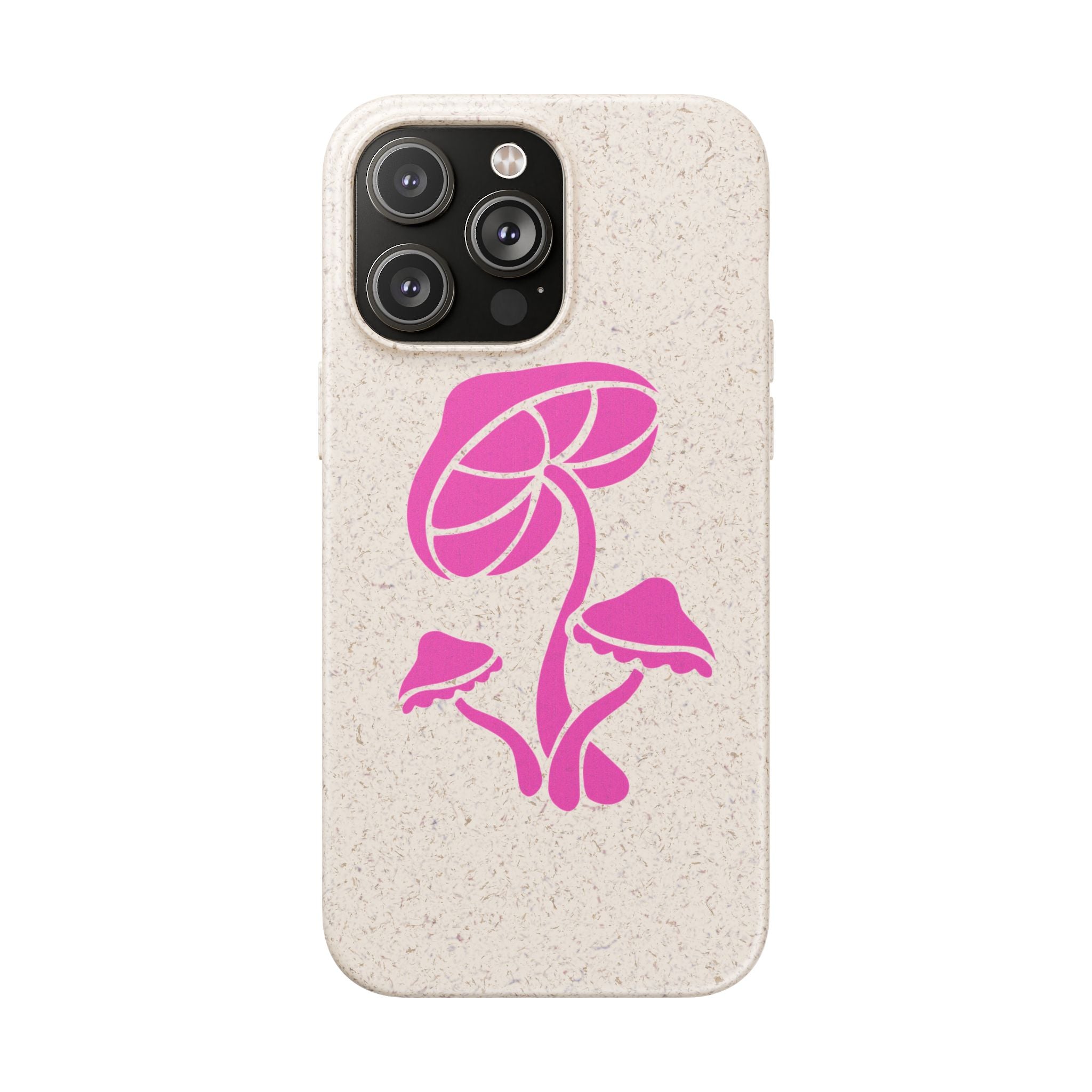 Eco-Friendly Phone Case with Pink Mushroom Design, Biodegradable Phone Cover, Sustainable Gift for Nature Lovers, Earth Day Gift, Cute Phone