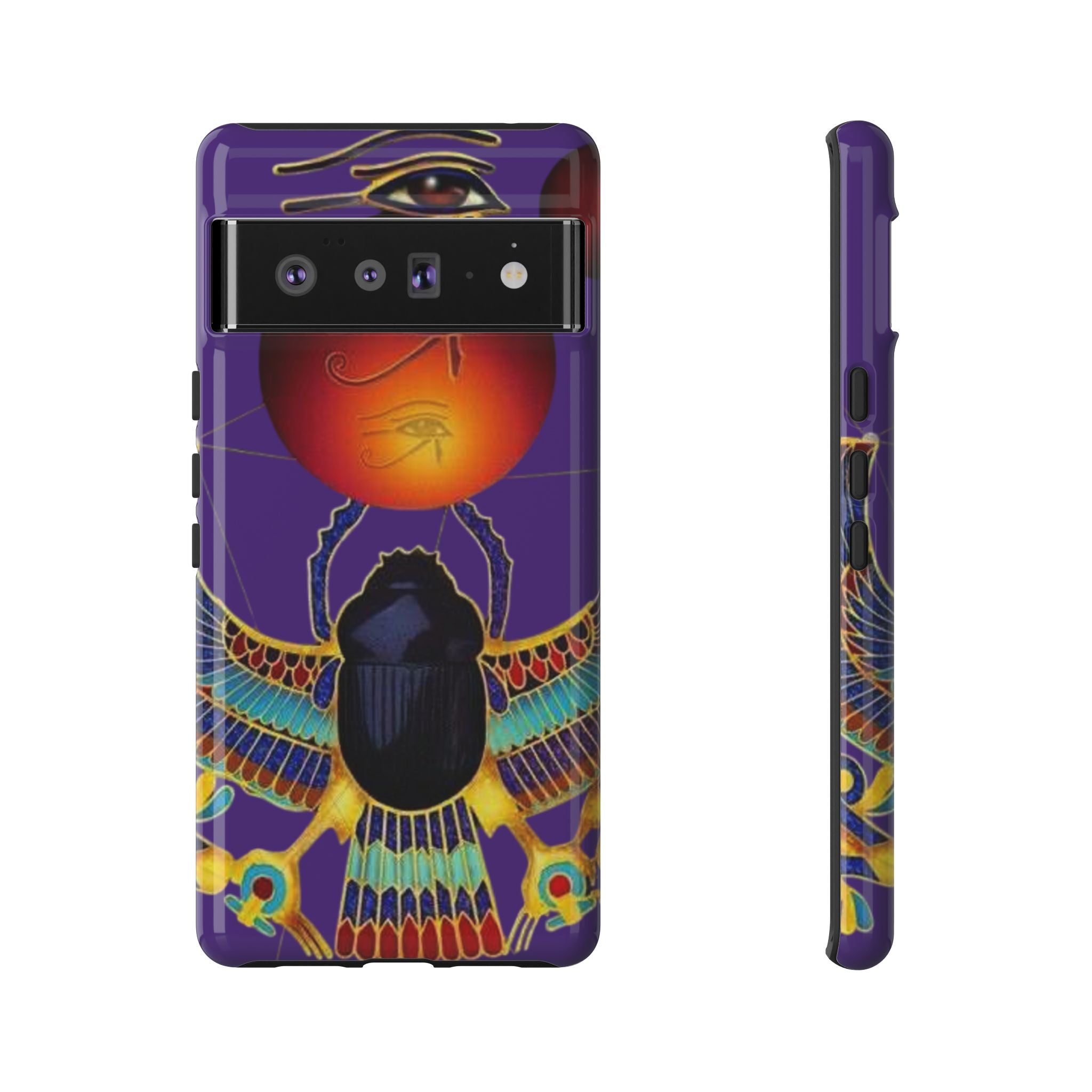 Colorful Phone Case with Egyptian-Inspired Design, Tough Cases for Gift, Phone Protection, Unique Accessories, Festival Style, Phone Cover