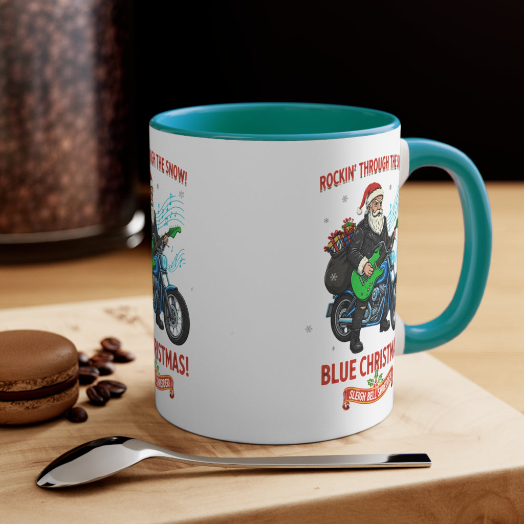 11oz Custom Accent Mug With Blue White Green White Red White Pink White