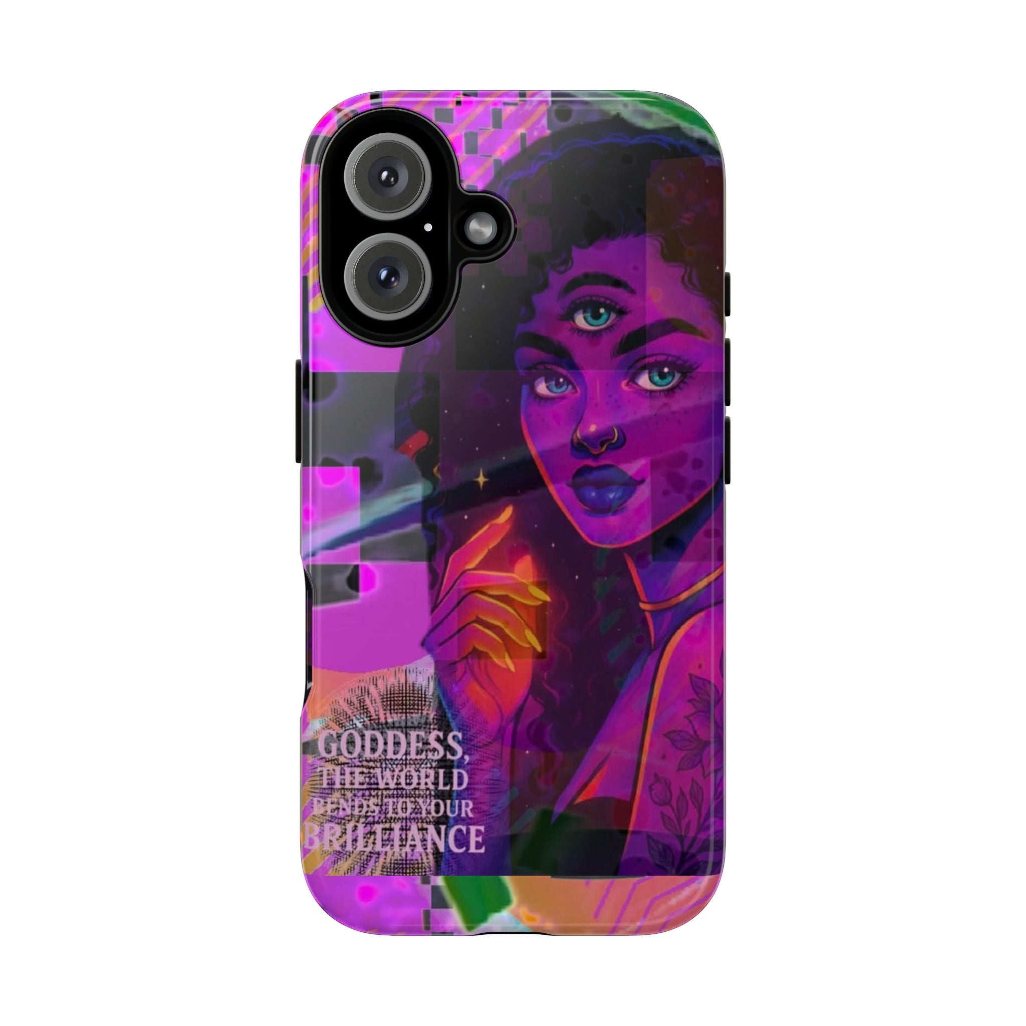 Third-Eye Goddess Phone Case — Neon Psychic Art iPhone Cover
