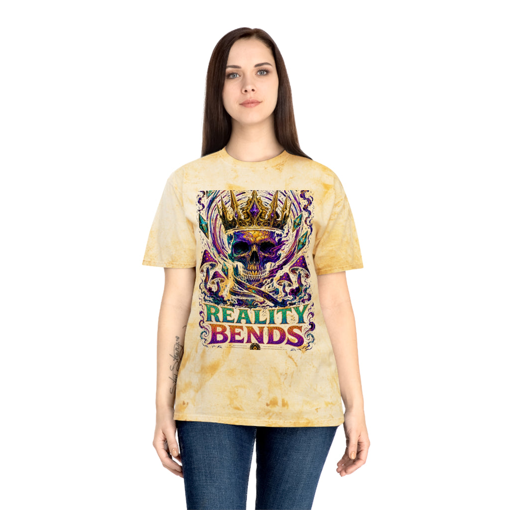Reality Bends Skull Tee — Psychedelic Tie-Dye Graphic T-Shirt