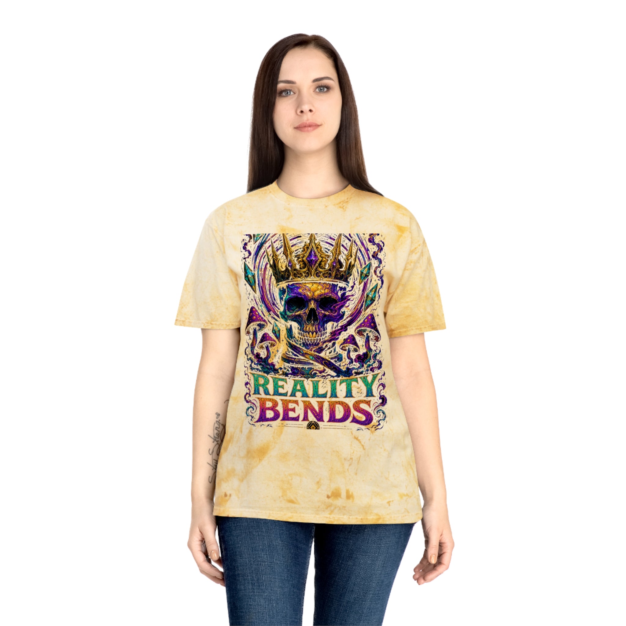 Reality Bends Skull Tee — Psychedelic Tie-Dye Graphic T-Shirt