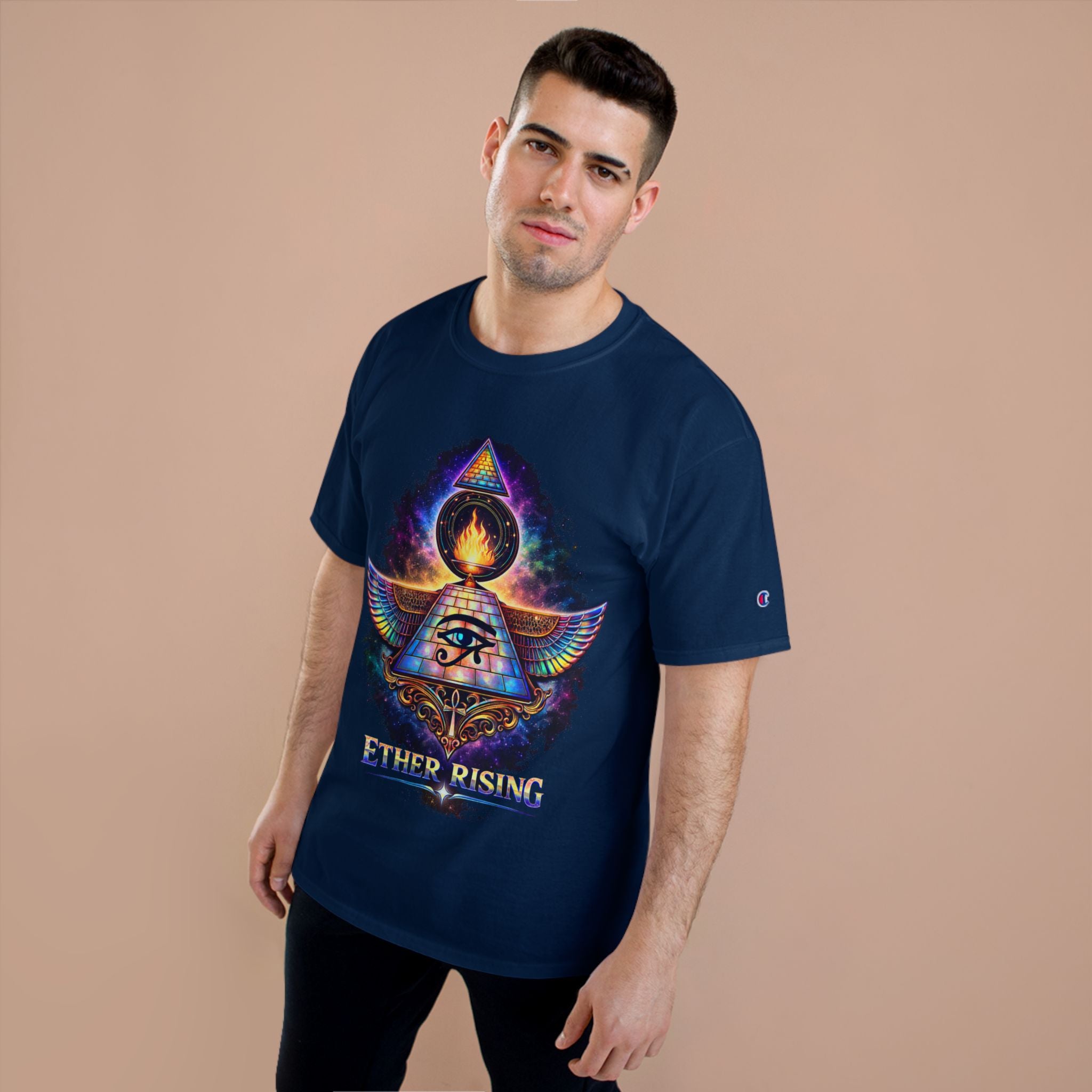 Ether Rising T-Shirt — Mystic All-Seeing Eye Graphic Tee Printify