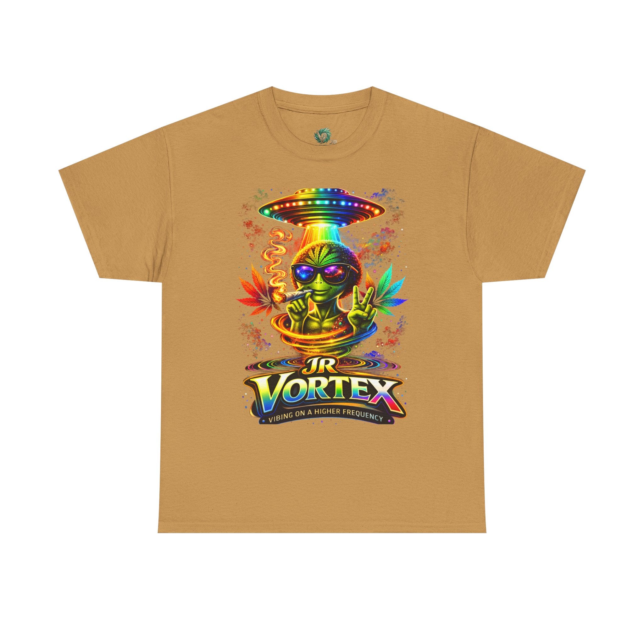 JR Vortex Alien UFO Tee – Psychedelic Cannabis Streetwear T-Shirt | Vibing on a Higher Frequency