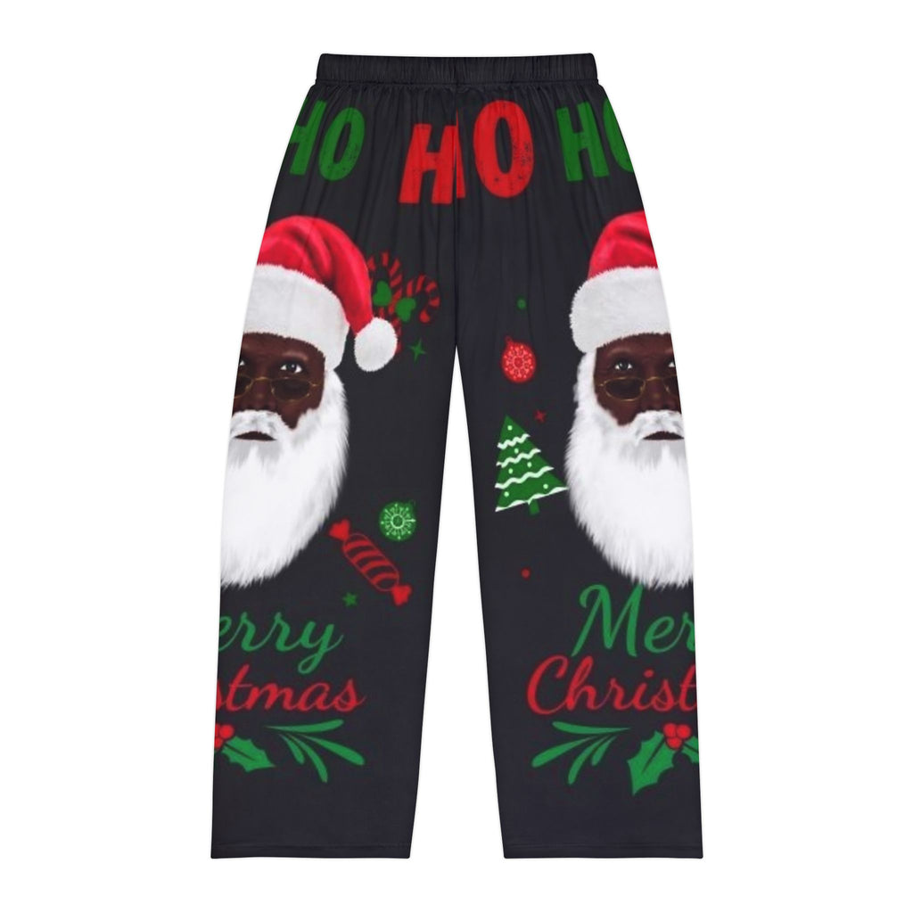 Men's Christmas Pajama Pants – Black Santa 'Ho Ho' Holiday Sleep Lounge Pants