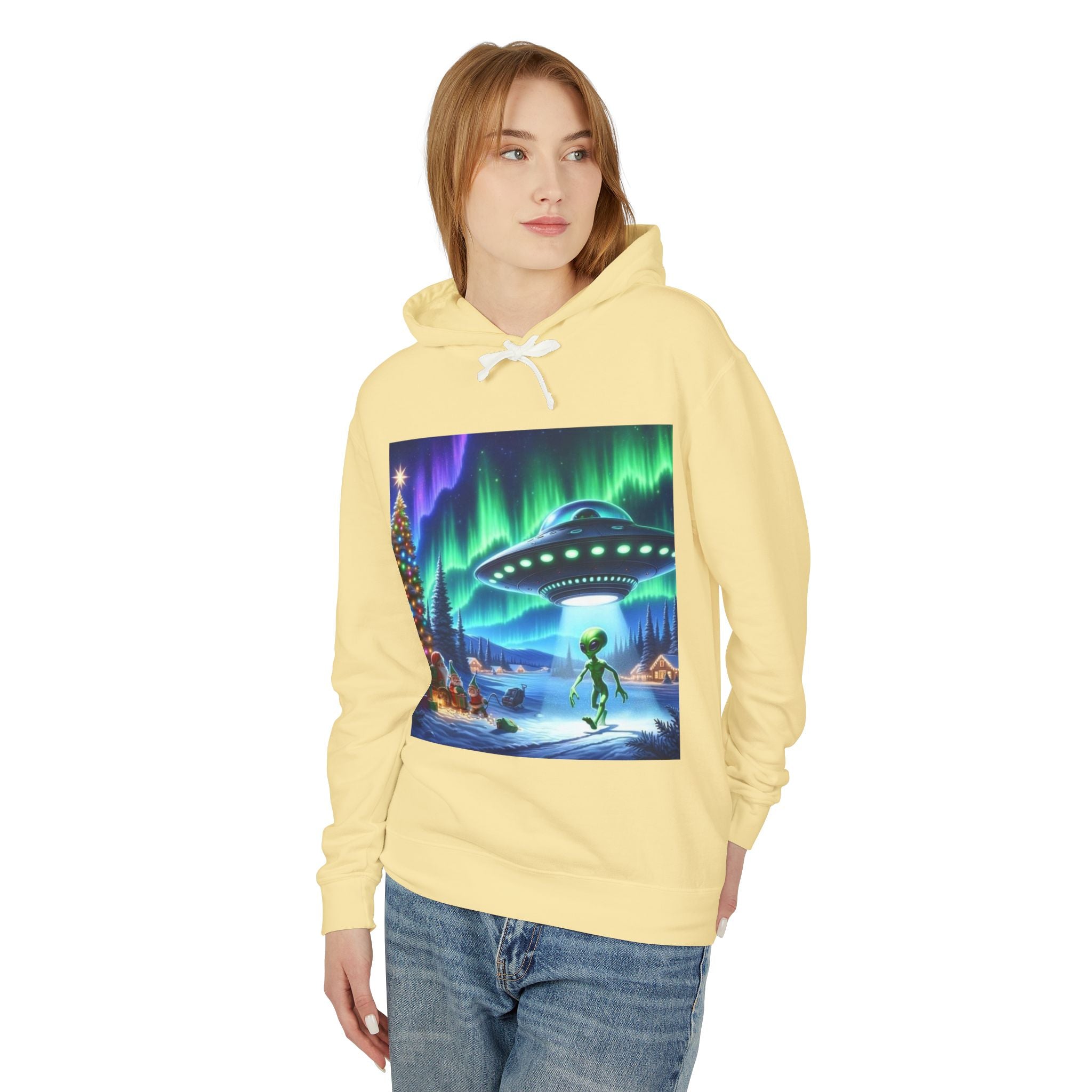 Alien Christmas Lightweight Hoodie🎁🎁🎄