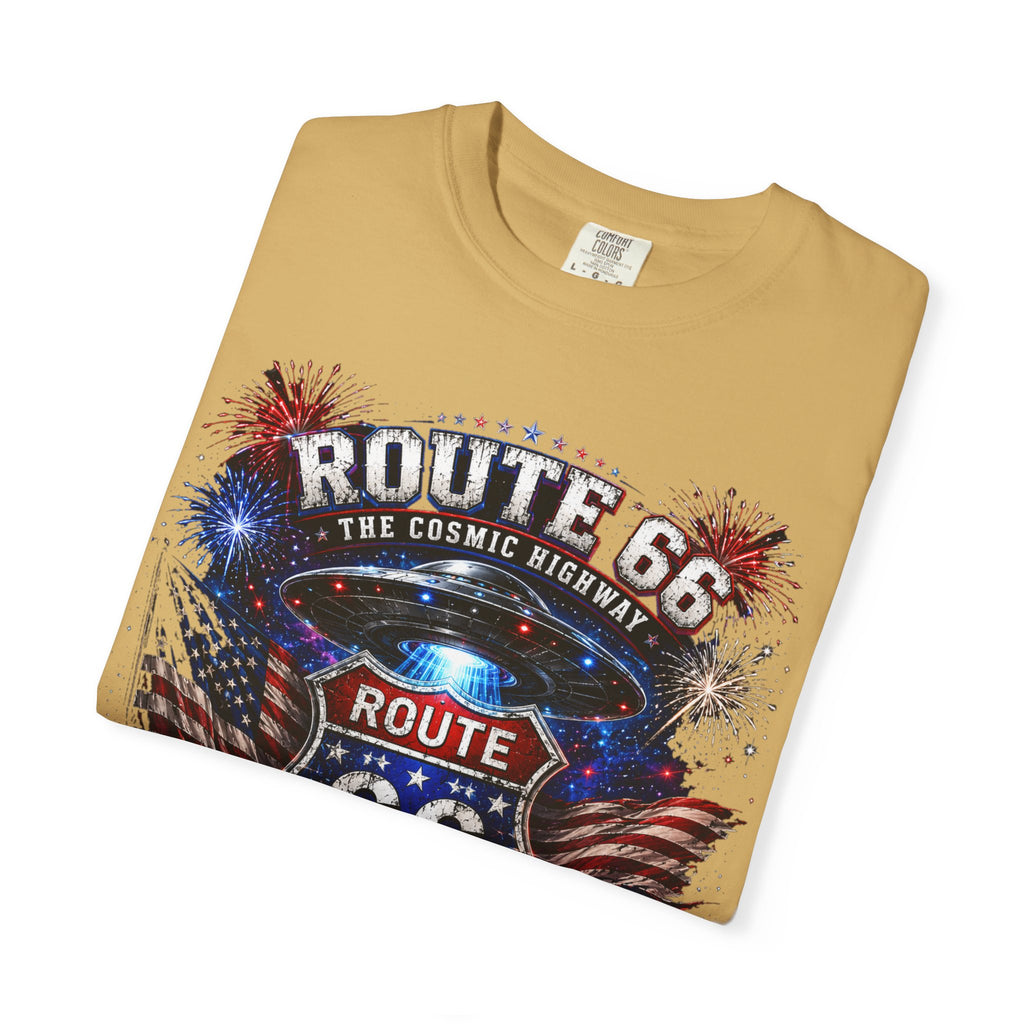 Route 66 Vintage Graphic T-Shirt — The Cosmic Highway Road Trip Tee