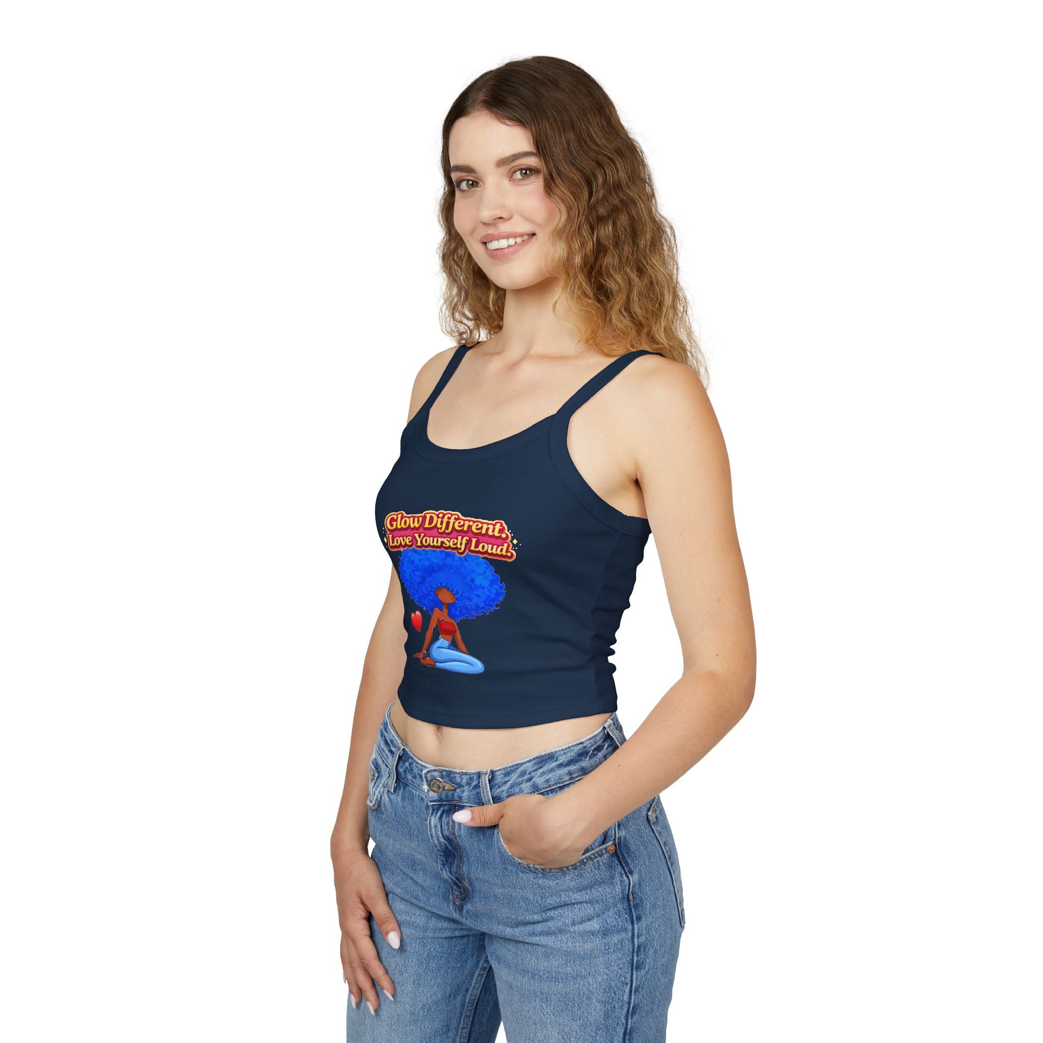 Glow Different Love Yourself Loud Crop Tank Printify