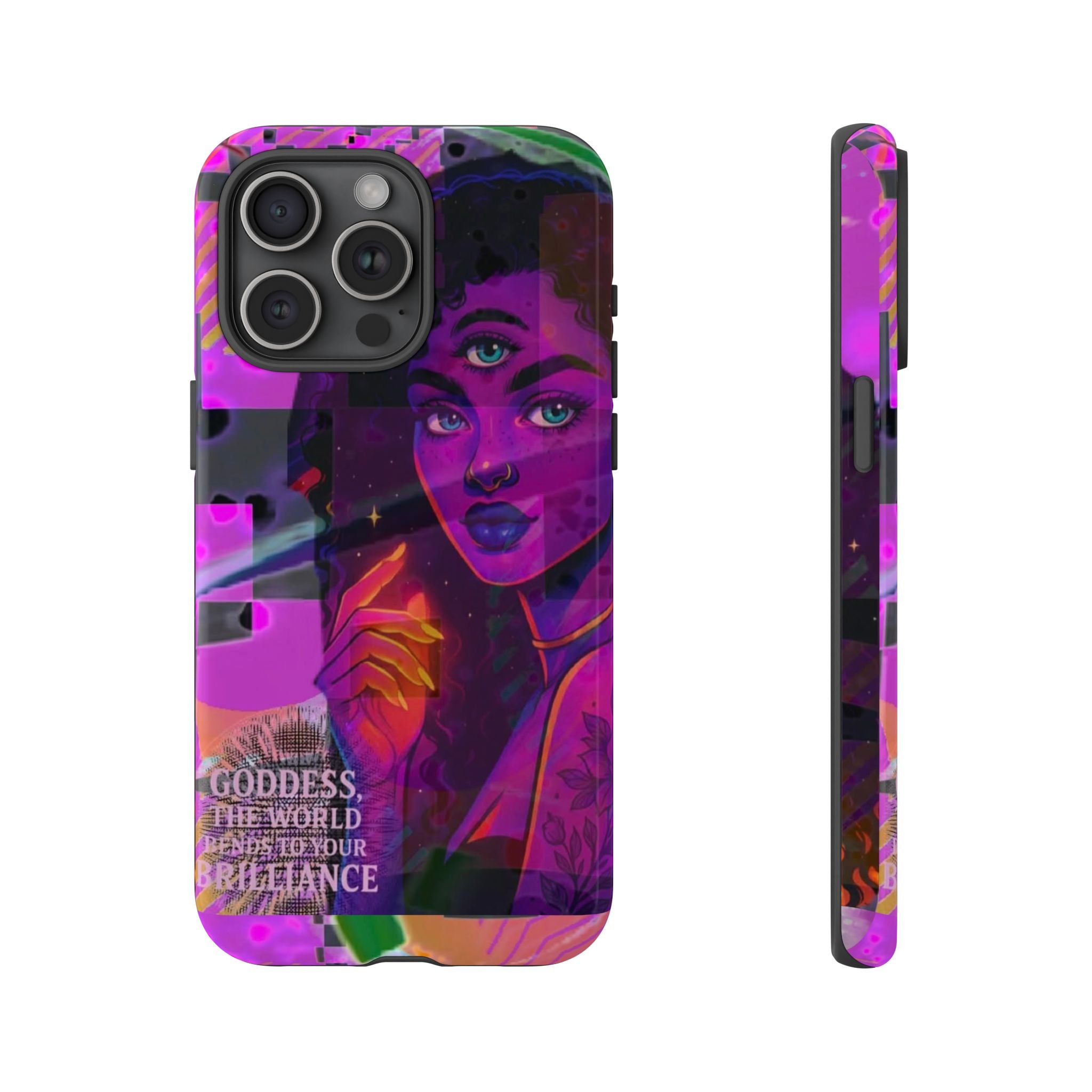 Third-Eye Goddess Phone Case — Neon Psychic Art iPhone Cover