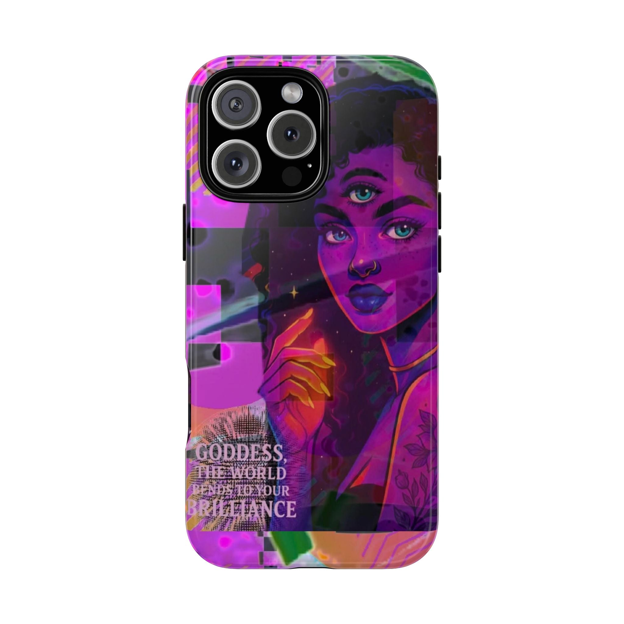 Third-Eye Goddess Phone Case — Neon Psychic Art iPhone Cover