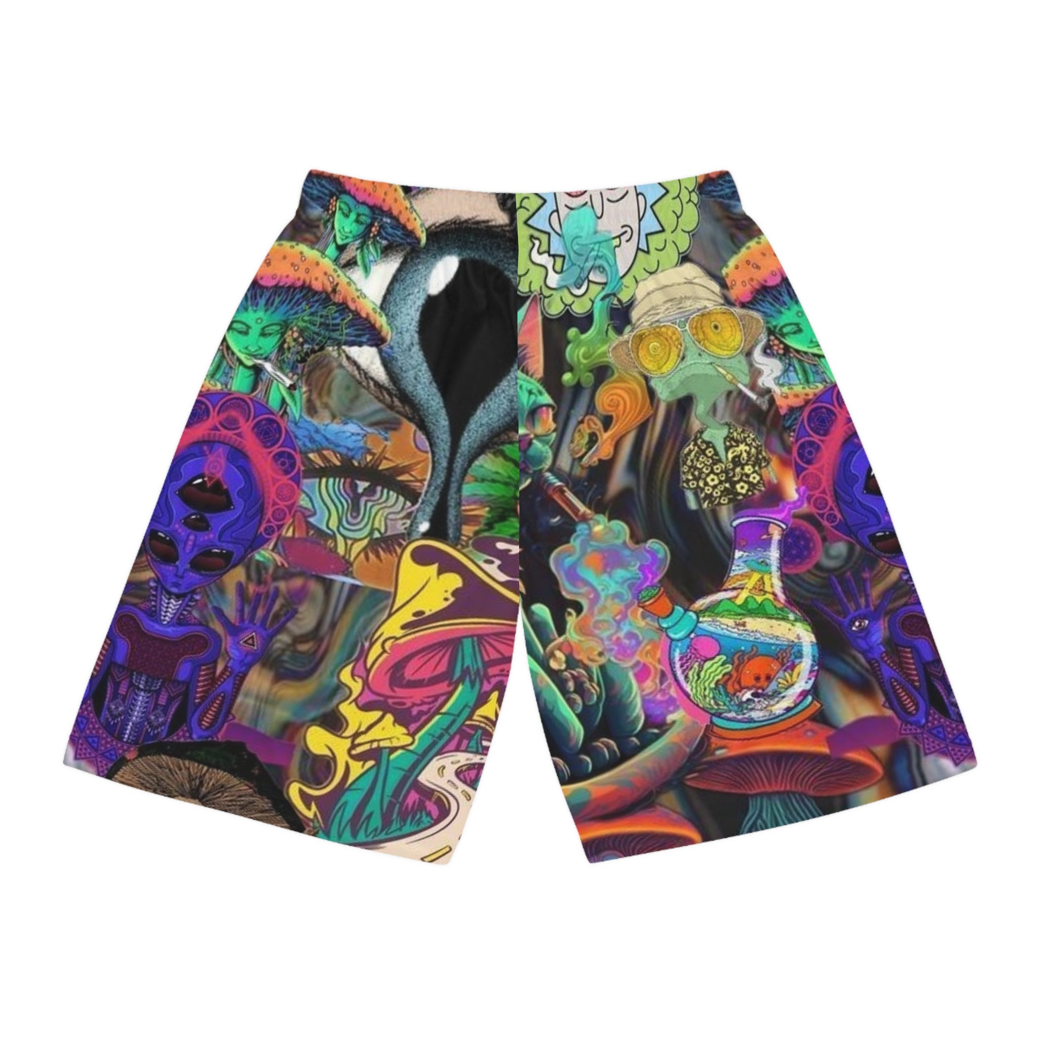 Psychedelic Basketball Shorts - Vibrant Design for Active Lifestyle🍄 Printify
