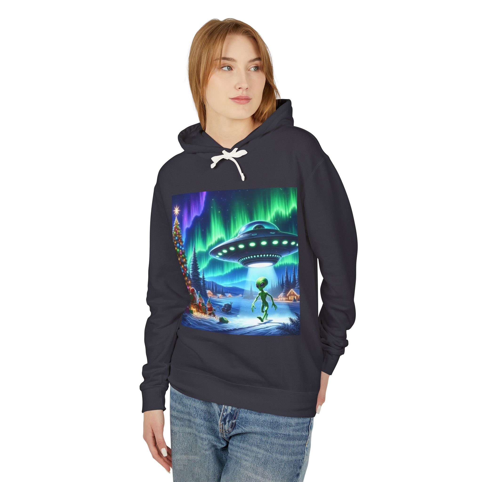 Alien Christmas Lightweight Hoodie🎁🎁🎄