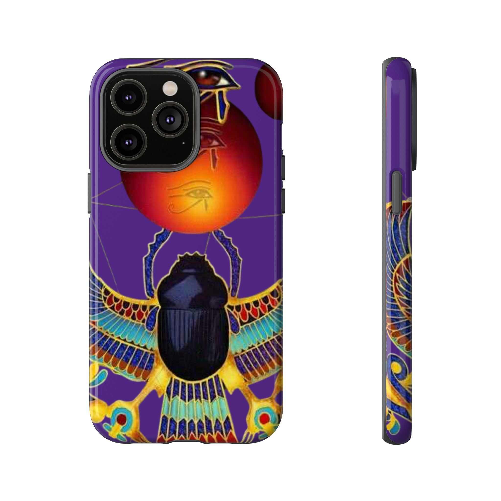 Colorful Phone Case with Egyptian-Inspired Design, Tough Cases for Gift, Phone Protection, Unique Accessories, Festival Style, Phone Cover