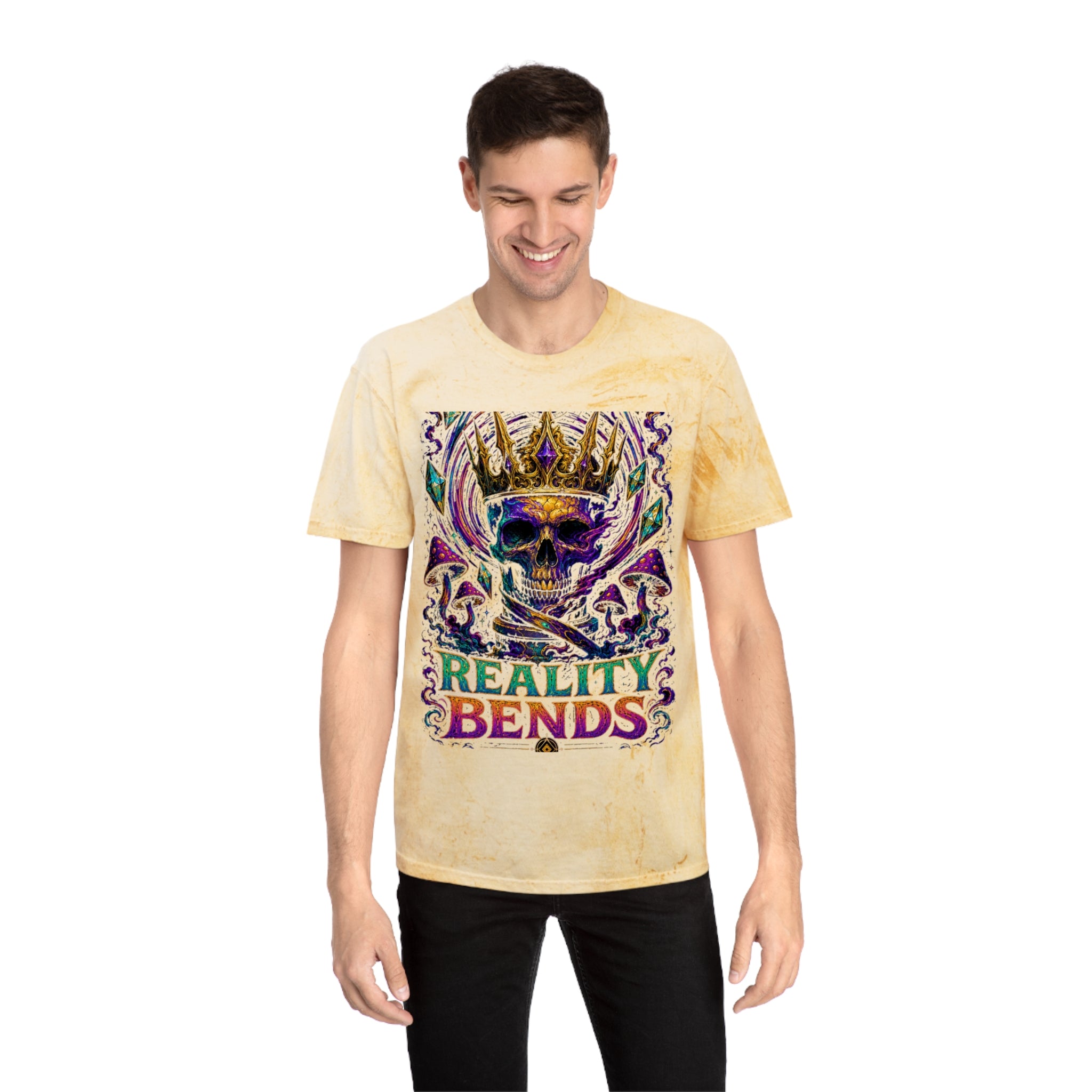 Reality Bends Skull Tee — Psychedelic Tie-Dye Graphic T-Shirt