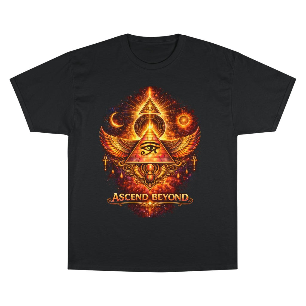 Ascend Beyond Graphic T-Shirt — Egyptian Eye Pyramid Spiritual Tee Printify