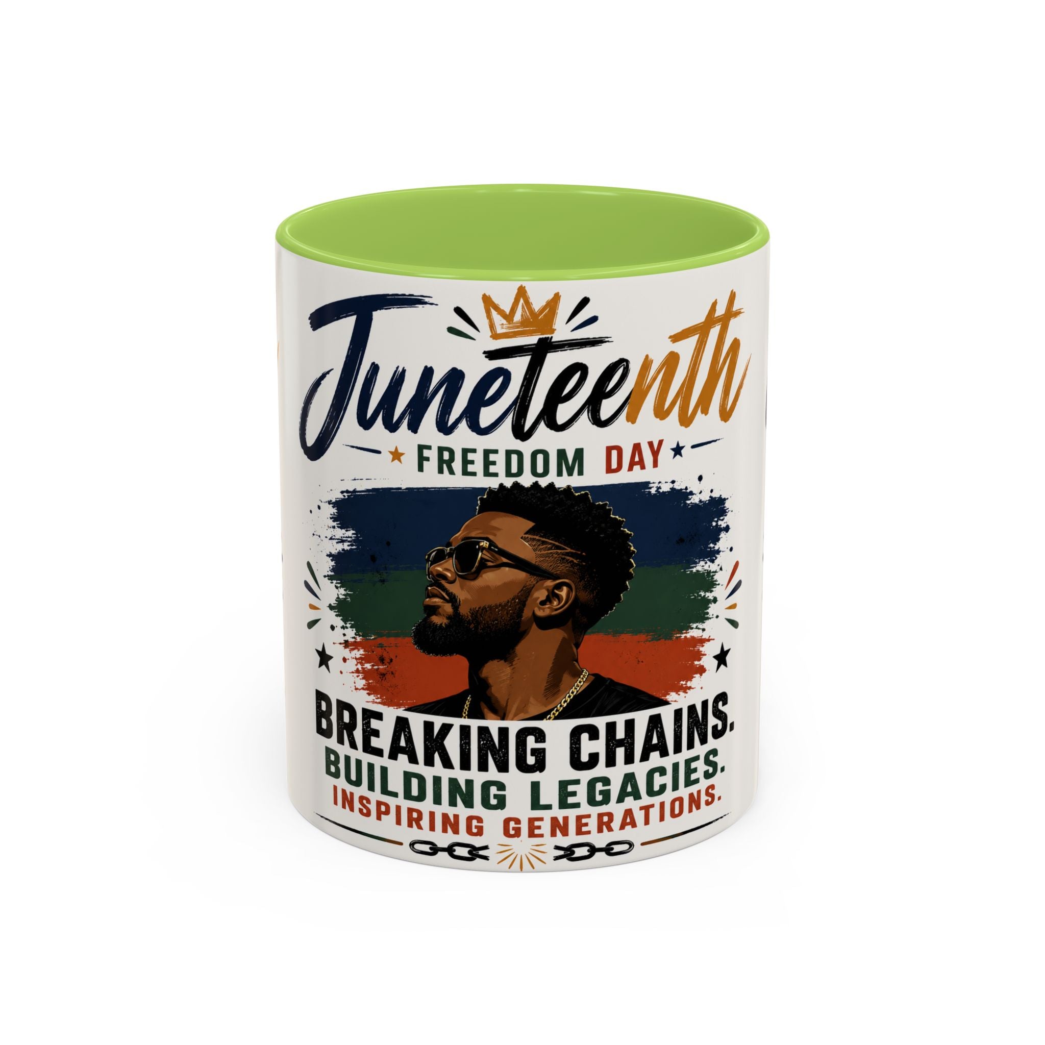 Juneteenth Freedom Day Coffee Mug – "Breaking Chains, Building Legacies" Accent Mug