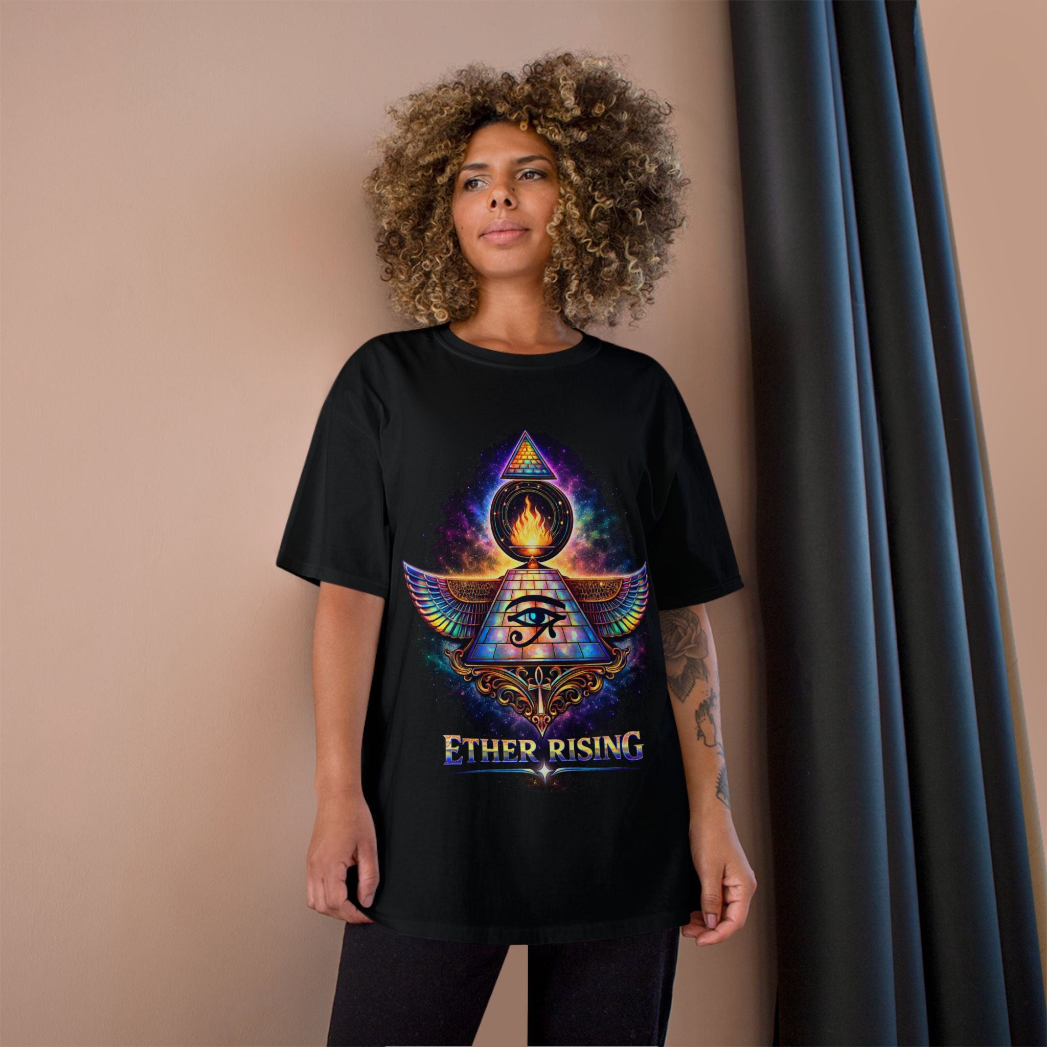Ether Rising T-Shirt — Mystic All-Seeing Eye Graphic Tee Printify