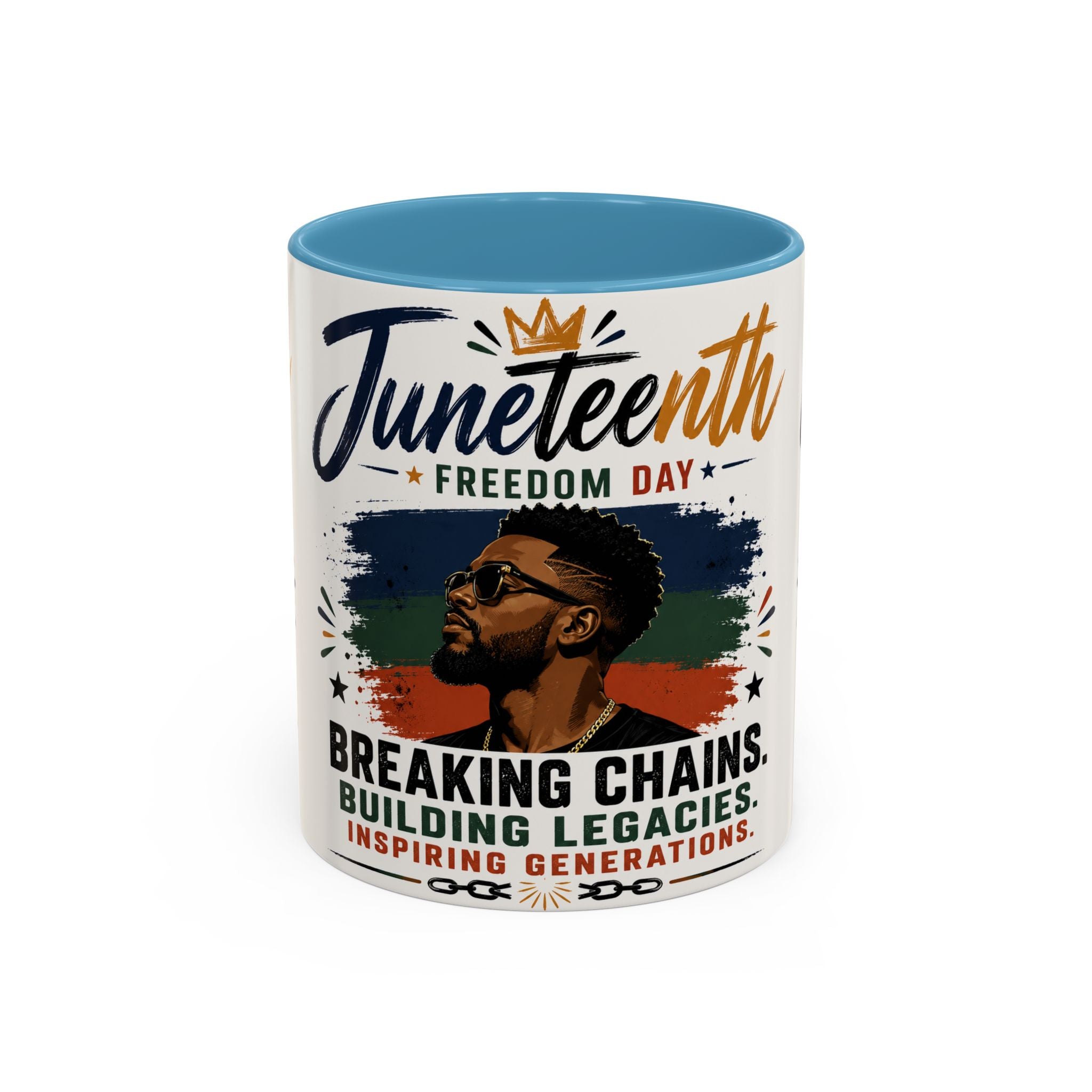 Juneteenth Freedom Day Coffee Mug – "Breaking Chains, Building Legacies" Accent Mug