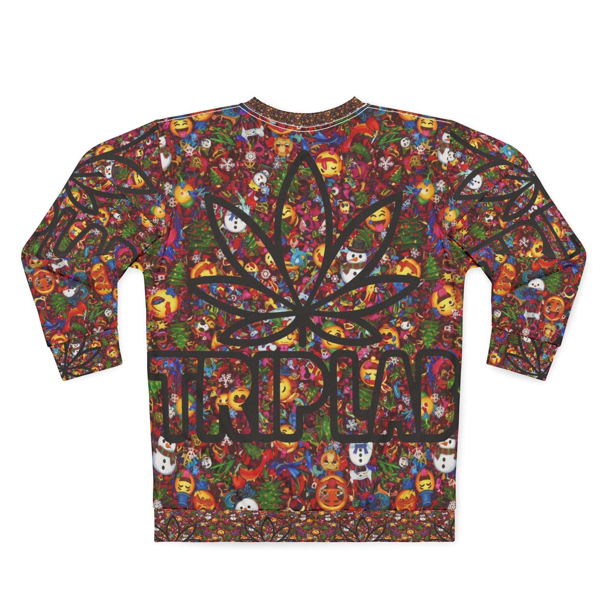 Marijuana Leaf Trippy All-Over Print Sweatshirt — Psychedelic Stoner Crewneck