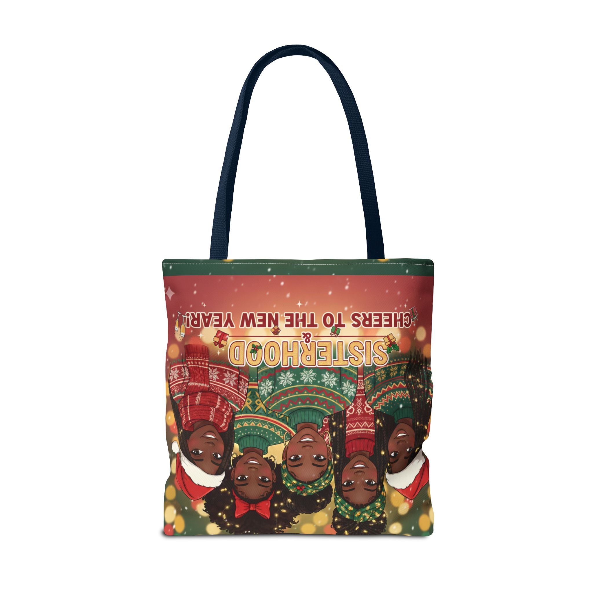 Sisterhood Holiday Tote Bag — “Cheers to the New Year!” Christmas Market Bag