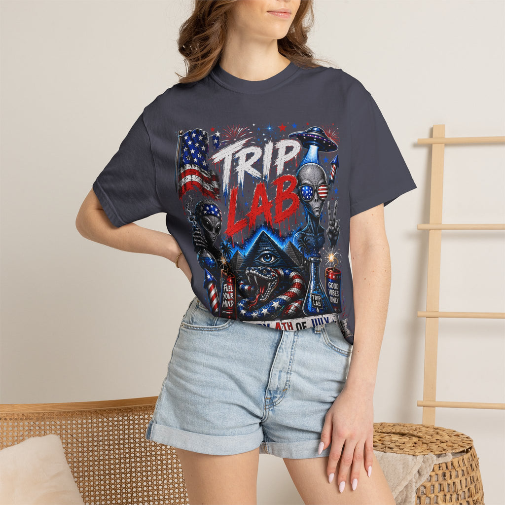 4th of July Alien BBQ T-Shirt — Trip Lab Patriotic Graphic Tee