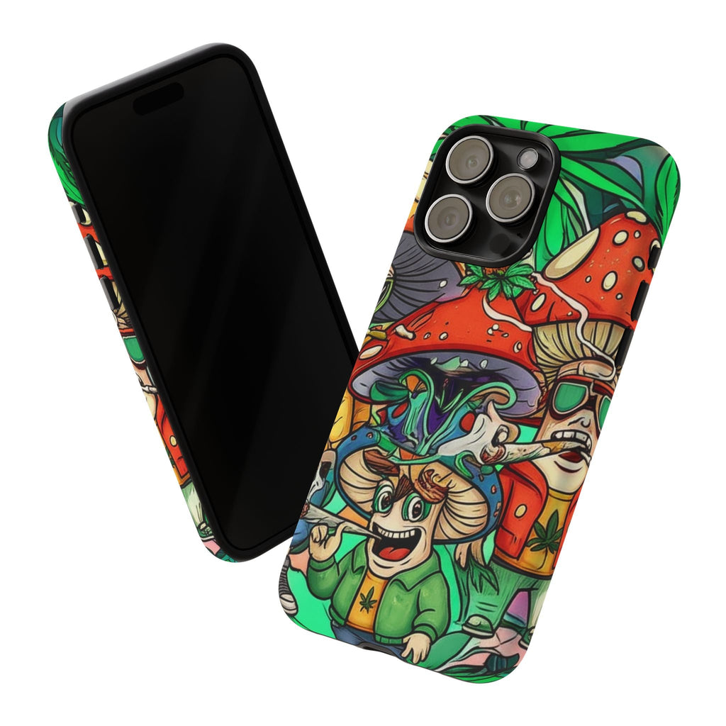 Vibrant Phone Case Featuring Funky Mushroom Art, Tough Cases, Trendy Accessories, Unique Gifts, Eclectic Style, Phone Protection Printify