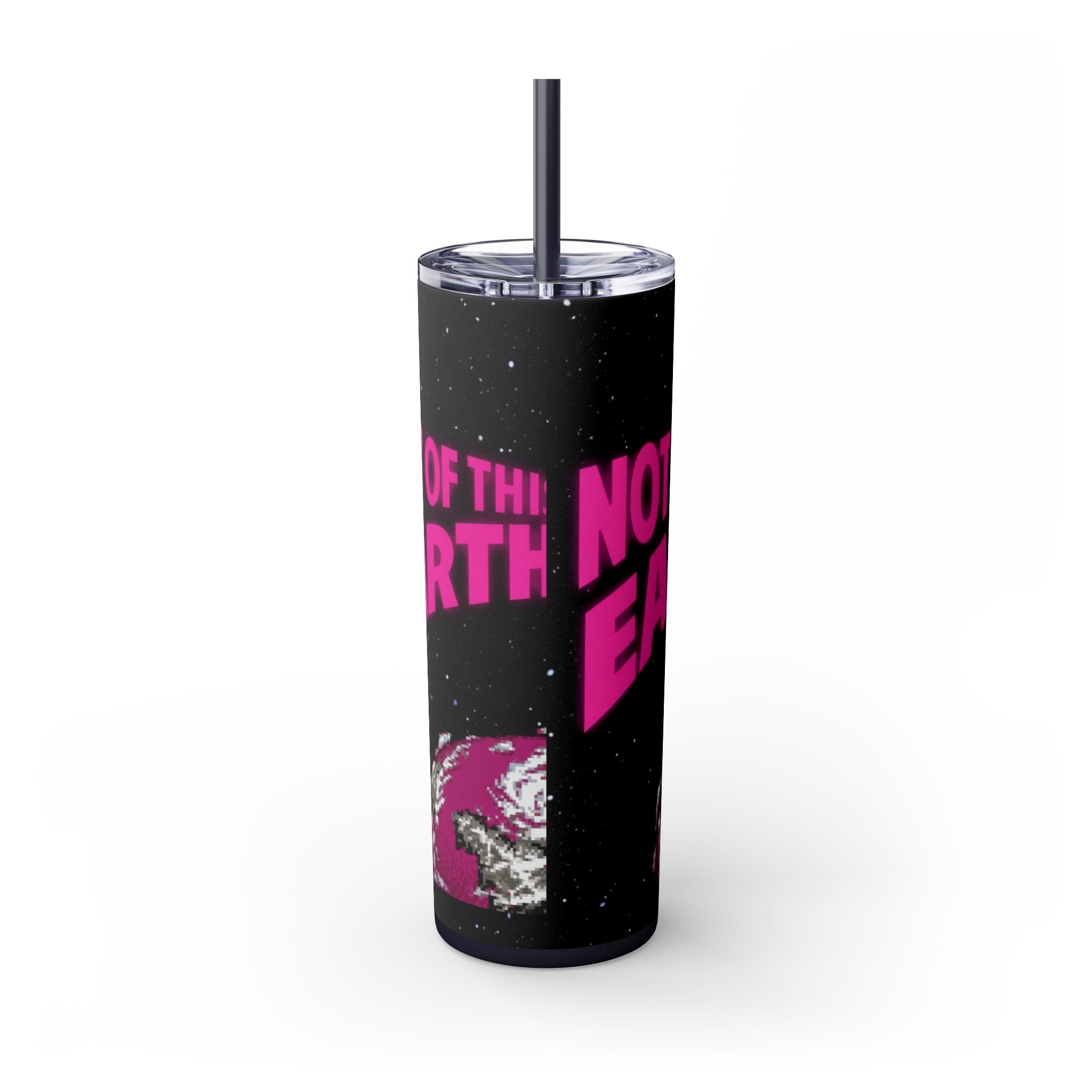 Skinny Tumbler — 'Not of This Earth' Retro Space 20oz Stainless Straw Cup