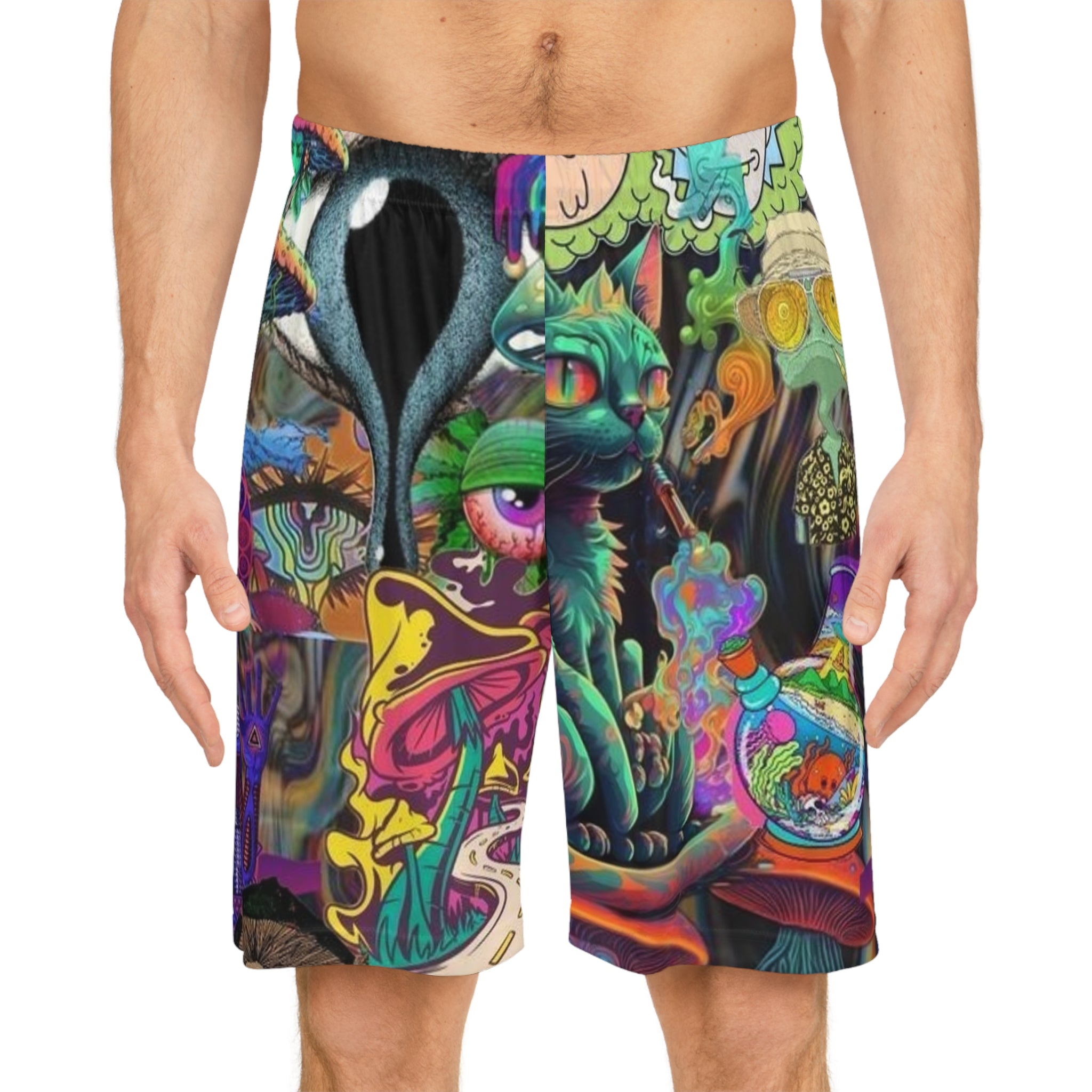 Psychedelic Basketball Shorts - Vibrant Design for Active Lifestyle🍄 Printify