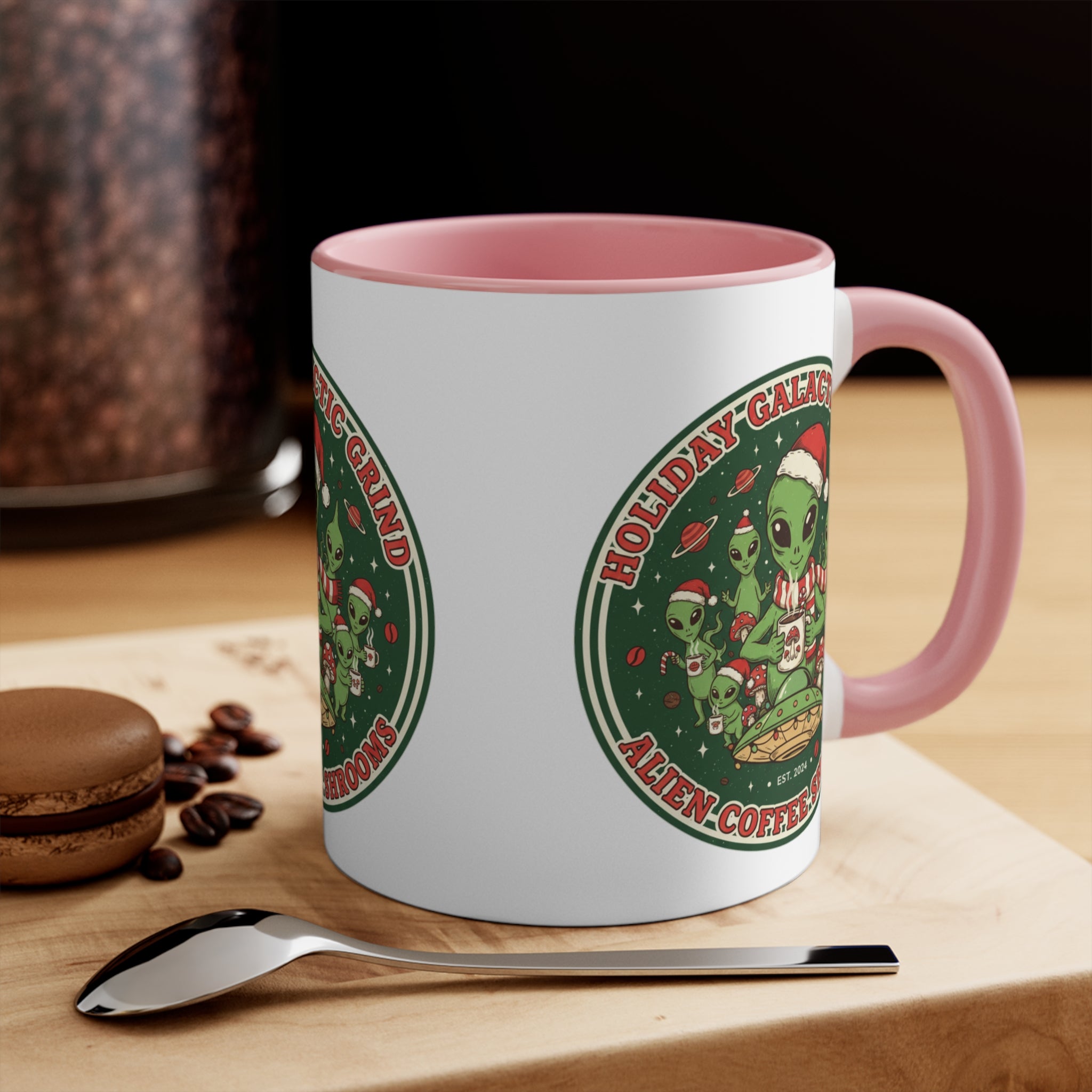 Holiday Galactic Grind Coffee Mug — Alien Coffee Shop Christmas Accent Mug☕️❄️
