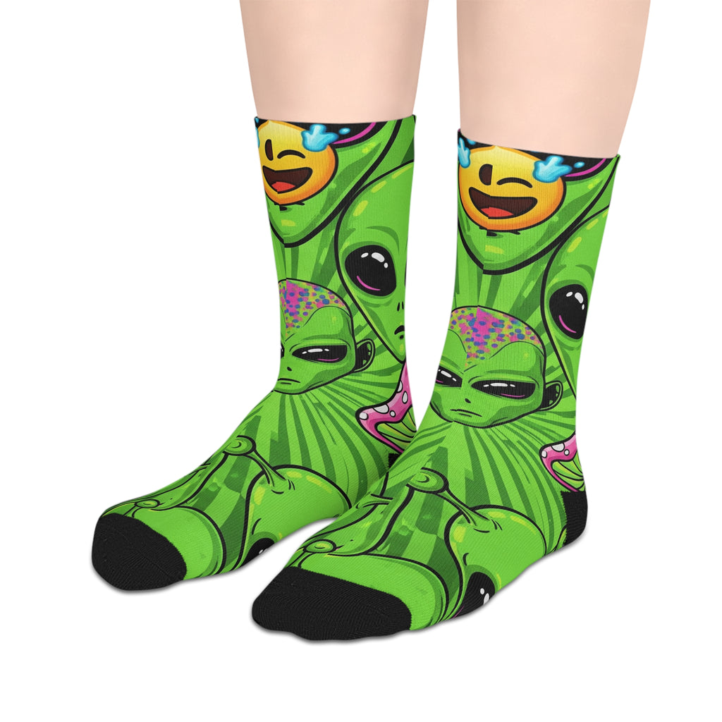 Cosmic Alien Mid-Length Socks