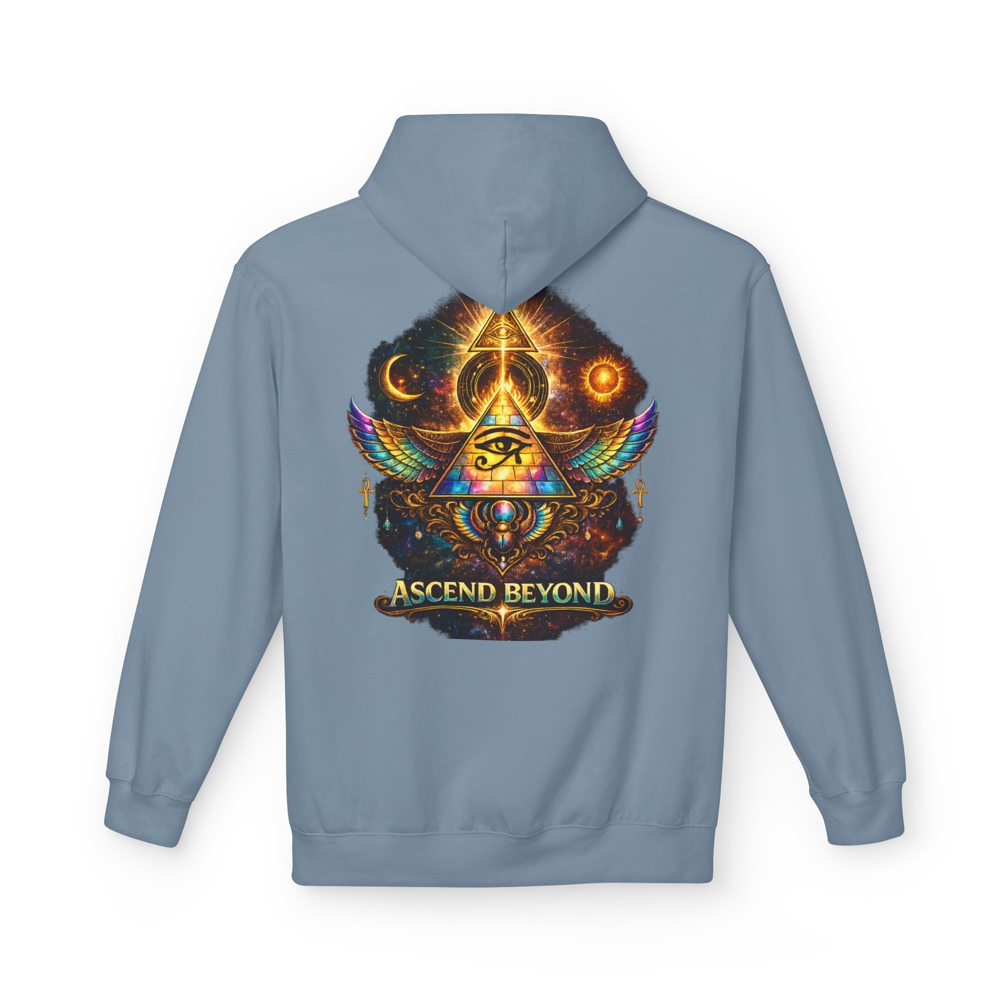 Ascend Beyond Hoodie — Mystic Eye Pyramid Graphic Hoodie Printify