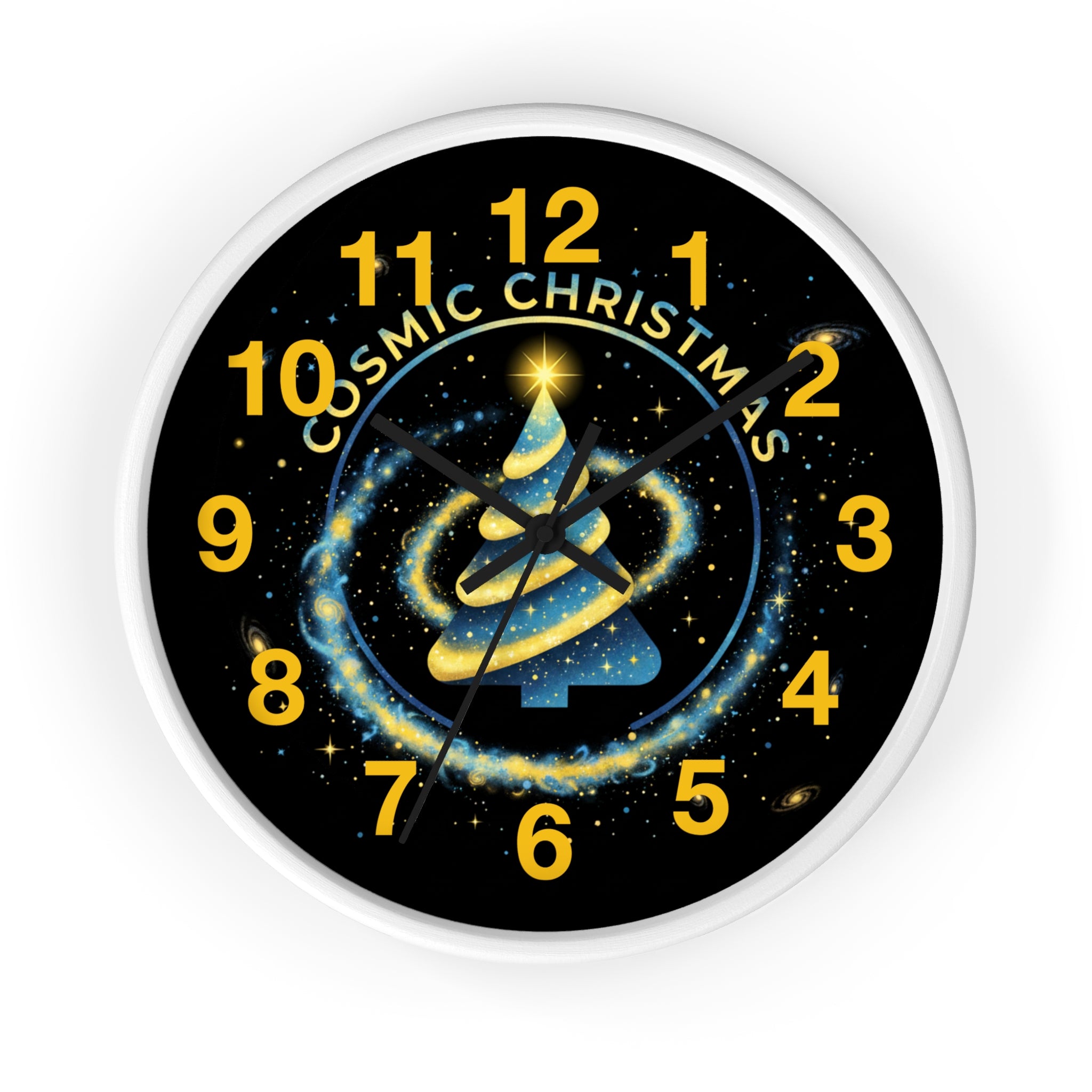 Cosmic Christmas Wall Clock — Glowing Galaxy Tree Holiday Decor❄️