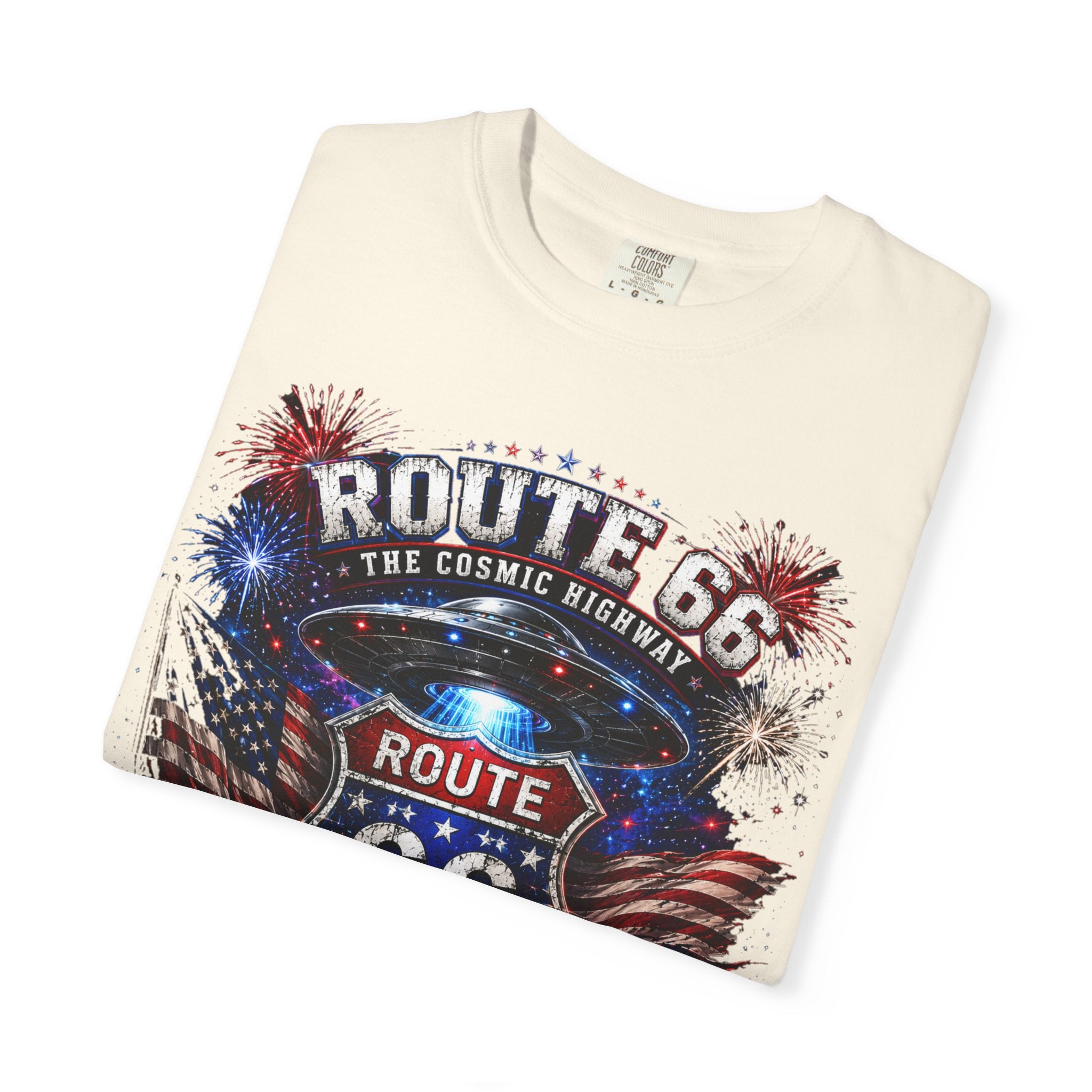 Route 66 Vintage Graphic T-Shirt — The Cosmic Highway Road Trip Tee