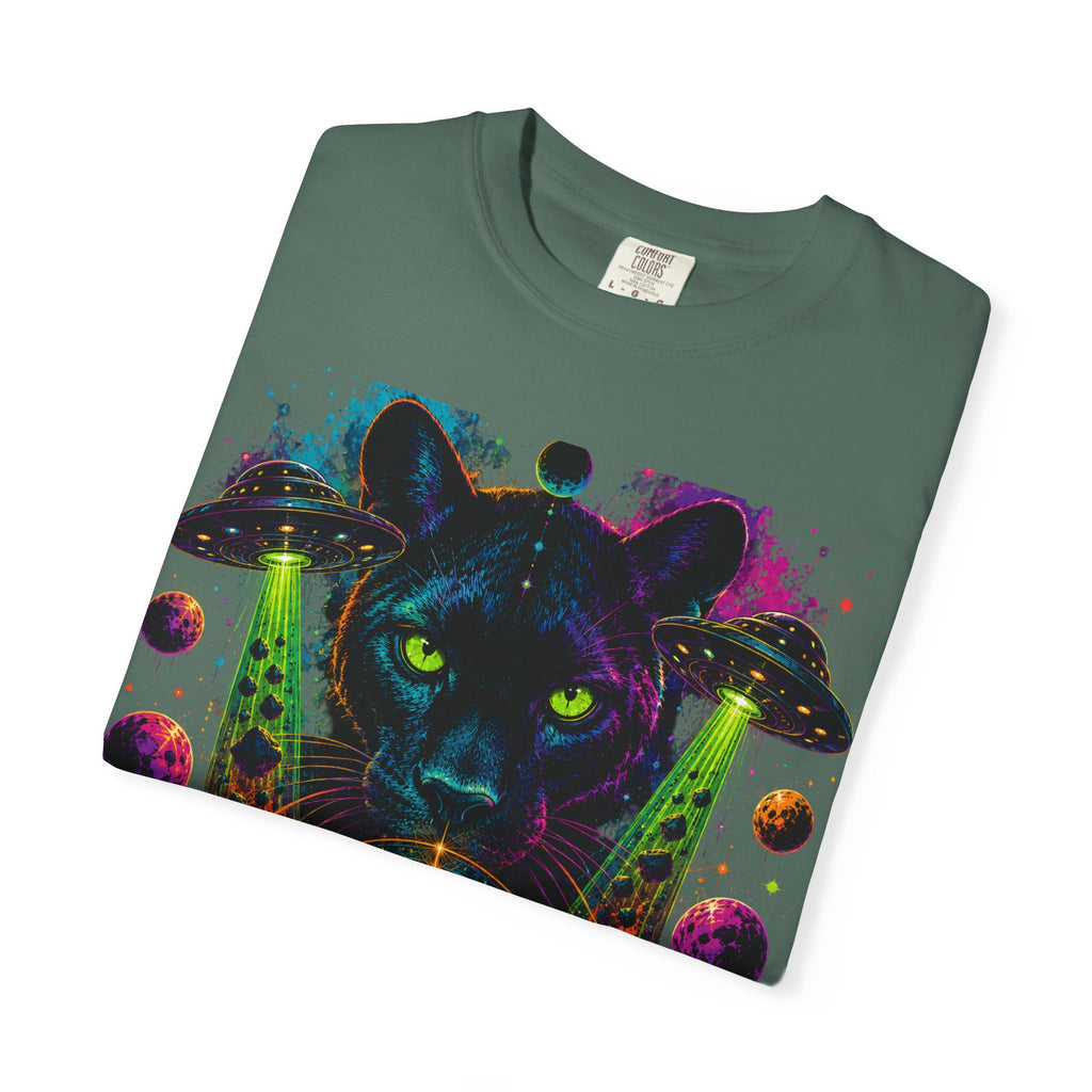 Mystic Panther Pyramid T-Shirt — Neon Psychedelic Cat Eye Graphic Tee