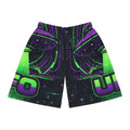 Neon UFO Streetwear Shorts – Alien Energy All-Over Print Printify